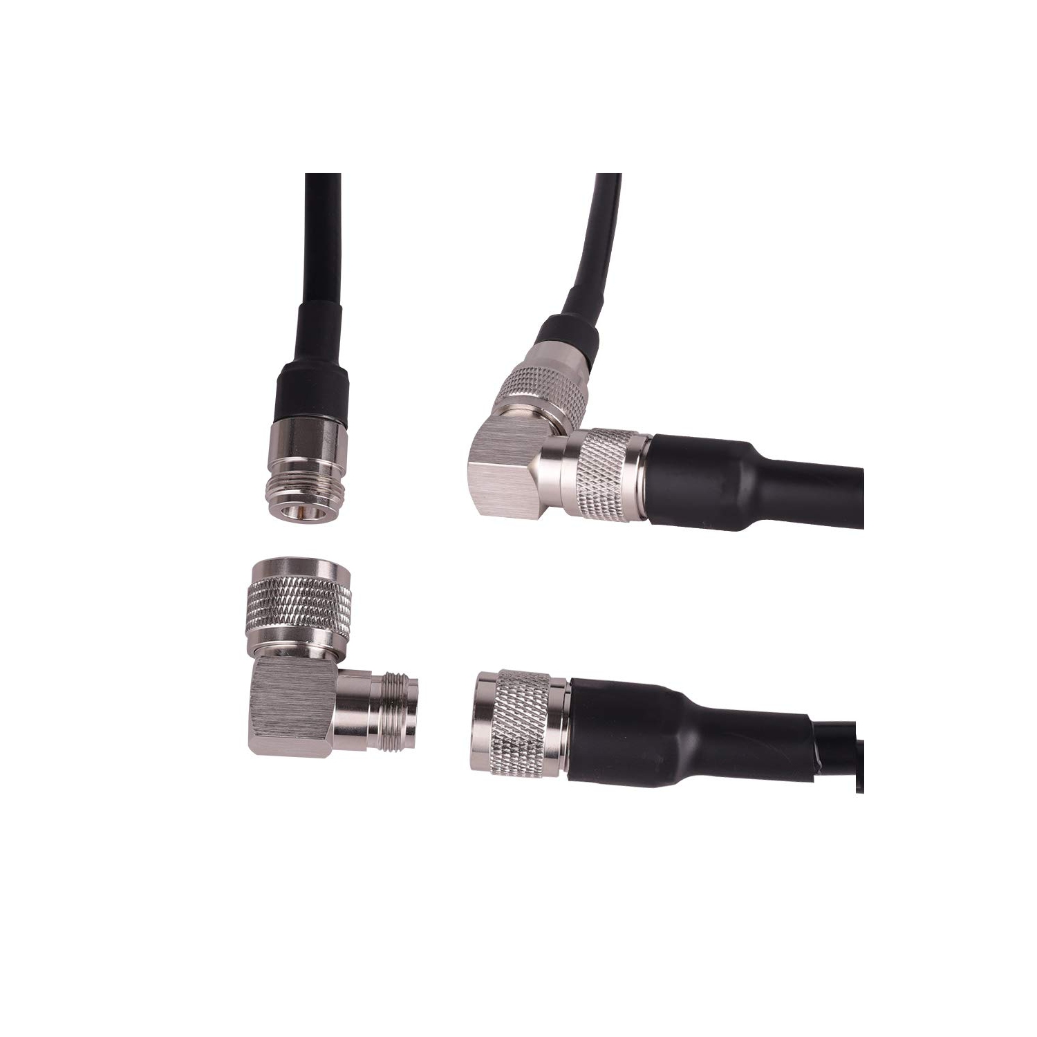 N Connector Adapter Right Angle Coax Connectors 90 Degree N Male to N Female RF Coaxial Cable Connector Pack