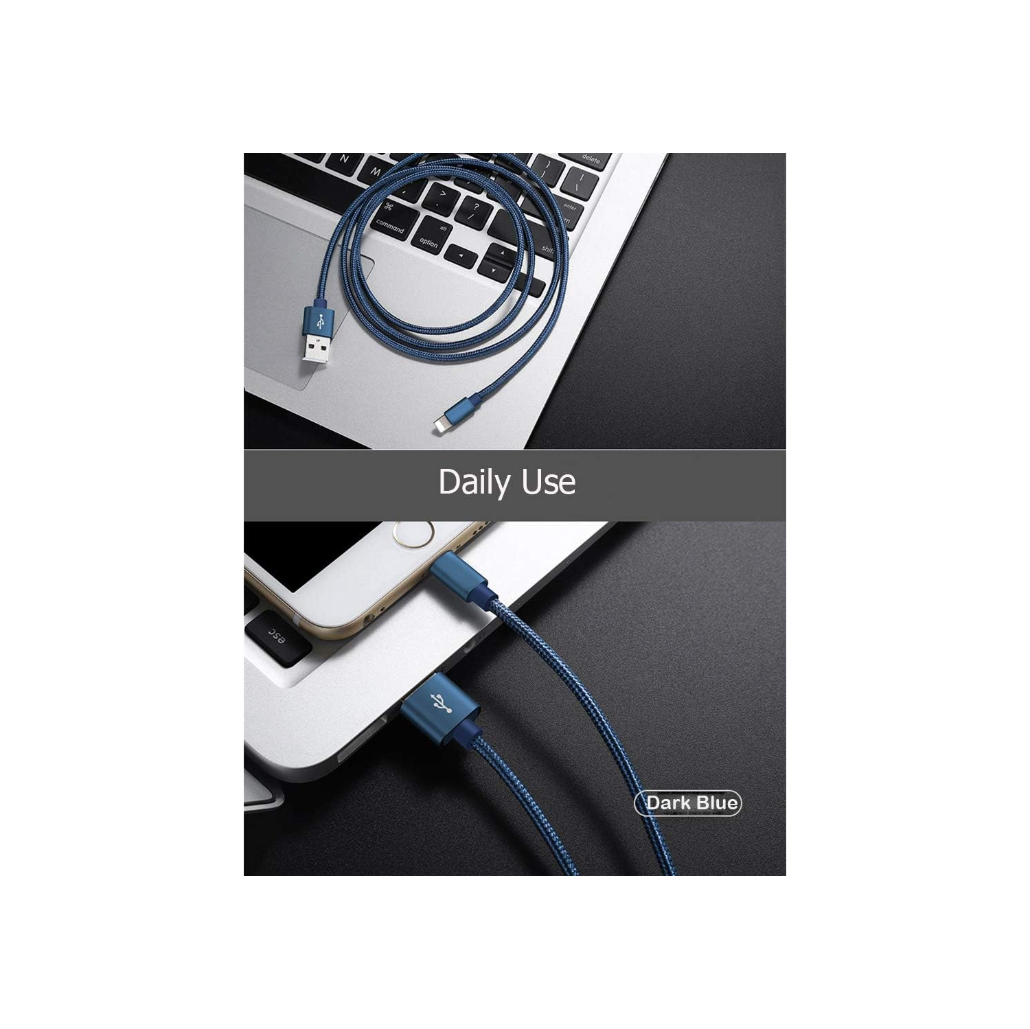 Charger Cable Compatible for Phone, [2Pack] Nylon Braided Phone Cable Fast Charging USB Cord Replacement for Phone