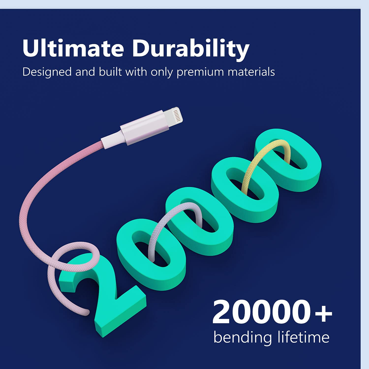 USB C to Lightning Cable, 3.3ft MFi-Certified iPhone Charger Cable Braided Nylon Type C to Lightning Cable