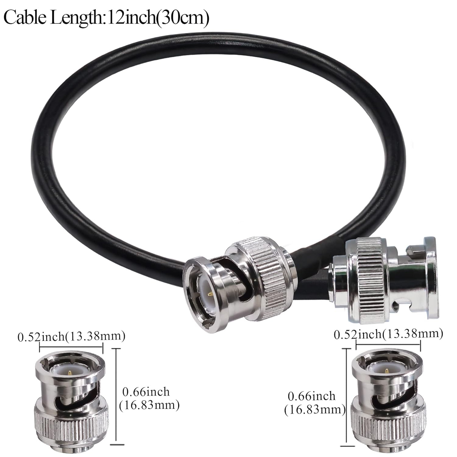 BNC Extension Cable RG58 BNC Male to BNC Male Jumper Low Loss 50 ohm CB Radio Coax Cable