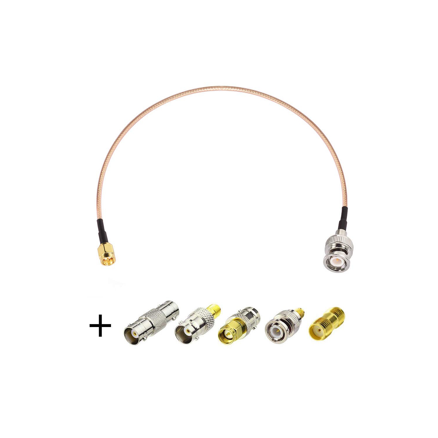 Câble adaptateur coaxial SMA mâle vers BNC mâle 6inches + 5pcs Kit adaptateur coaxial RF SMA vers câble BNC SMA Câble adaptateur BNC
