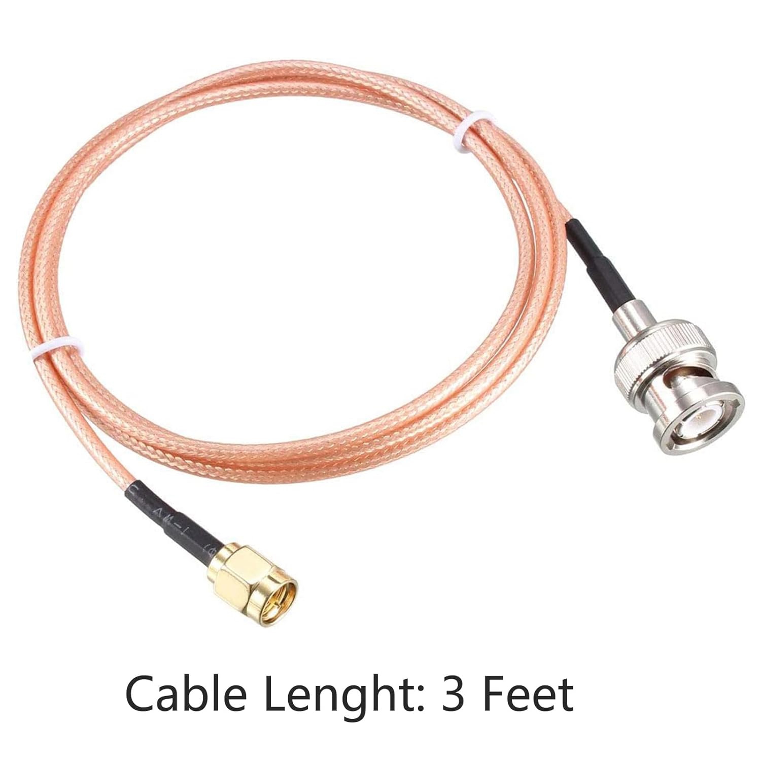 Câble coaxial avec connecteurs BNC mâle vers SMA mâle Câble coaxial à faible perte RG316 50&nbsp;Ohm 3 pi