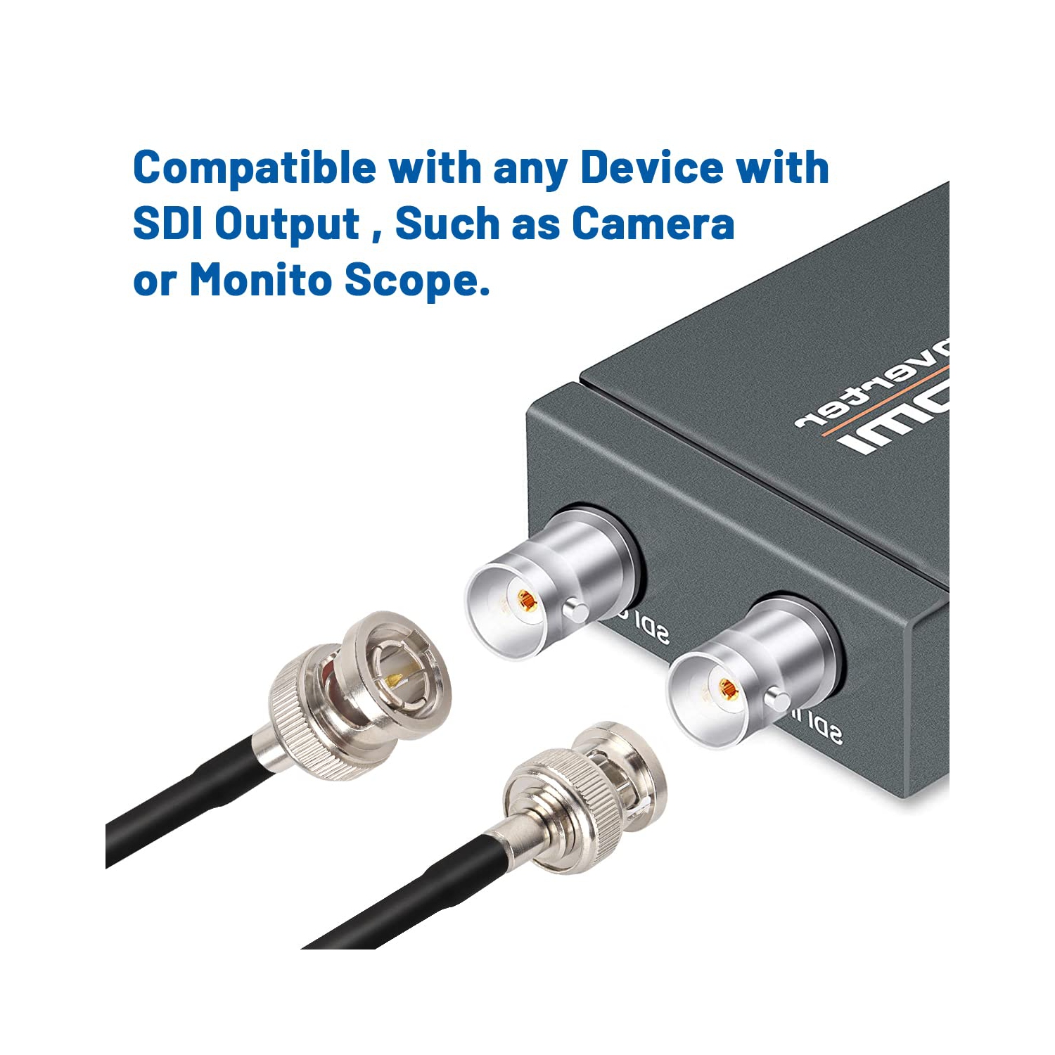 SDI Cable 2ft, Thin 3G/6G HD-SDI Cable, 75 Ohm RG179 BNC Coaxial Cable for Surveillance Camera System