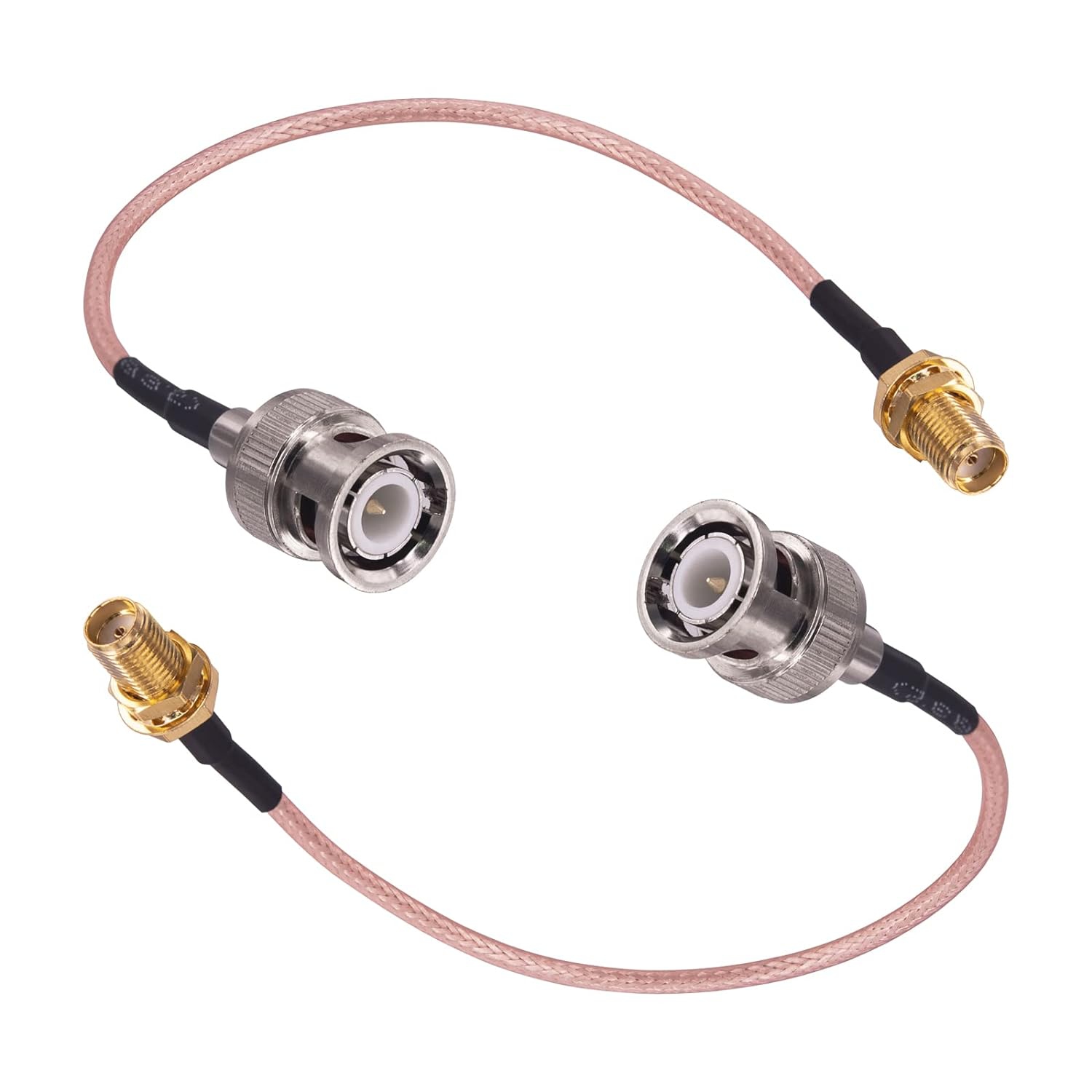 2Pcs BNC Male to SMA Female Connectors, 6'' Low Loss RG316 Coaxial Cable, SMA to BNC Adapter Antenna Cable