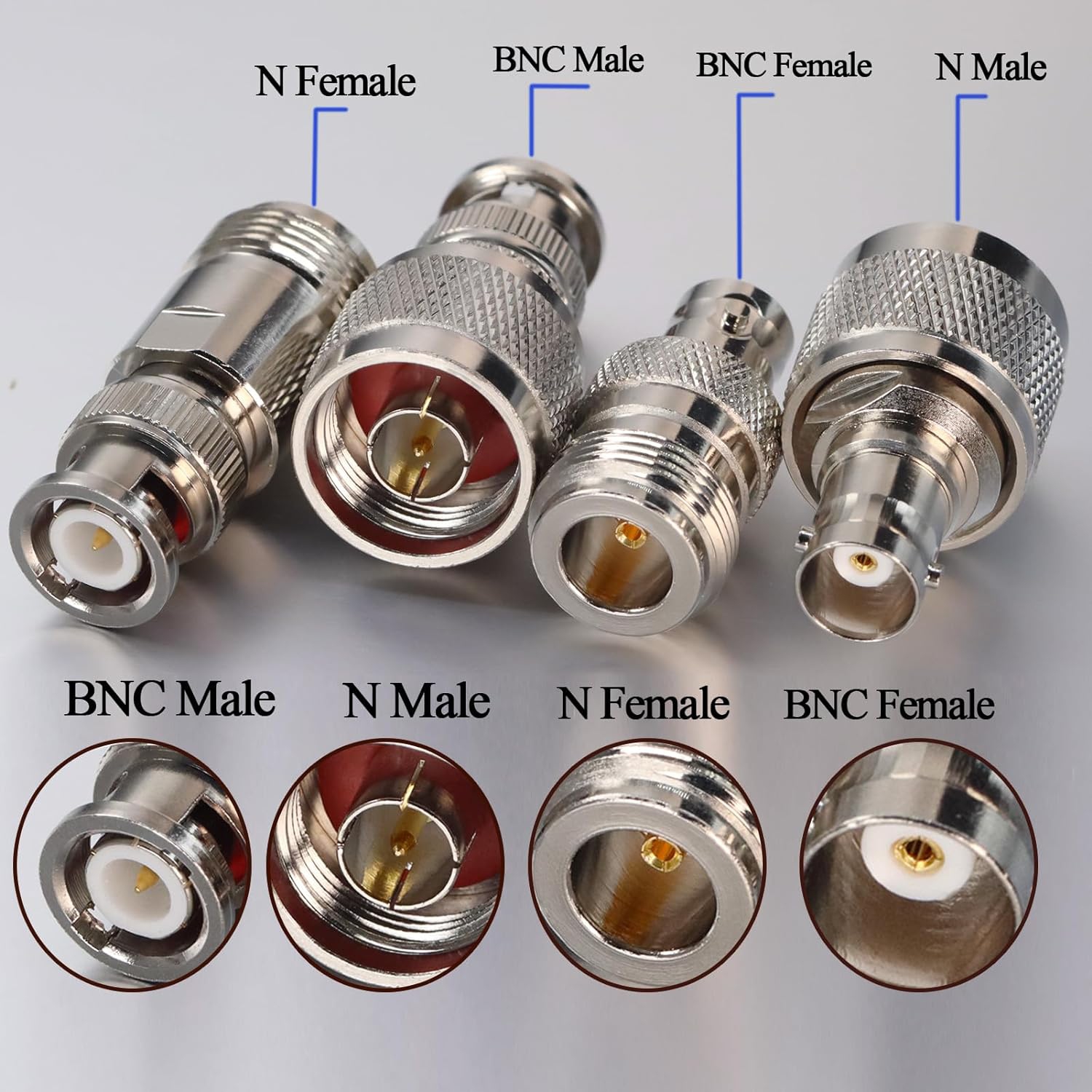 Adaptateur N à BNC connecteur coaxial type N à BNC pour antennes de câble de rallonge N mâle/femelle à BNC mâle/femelle
