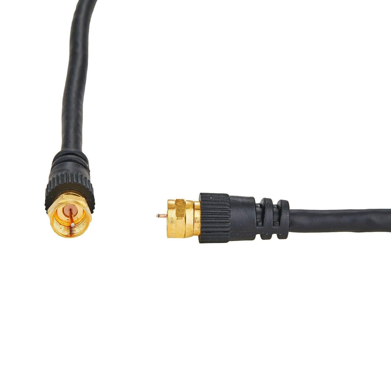 ne 15 feet Black RG6 Coax Cable F Pin Coaxial Tip BNC Extension Wire for Satellite Dish Cable TV