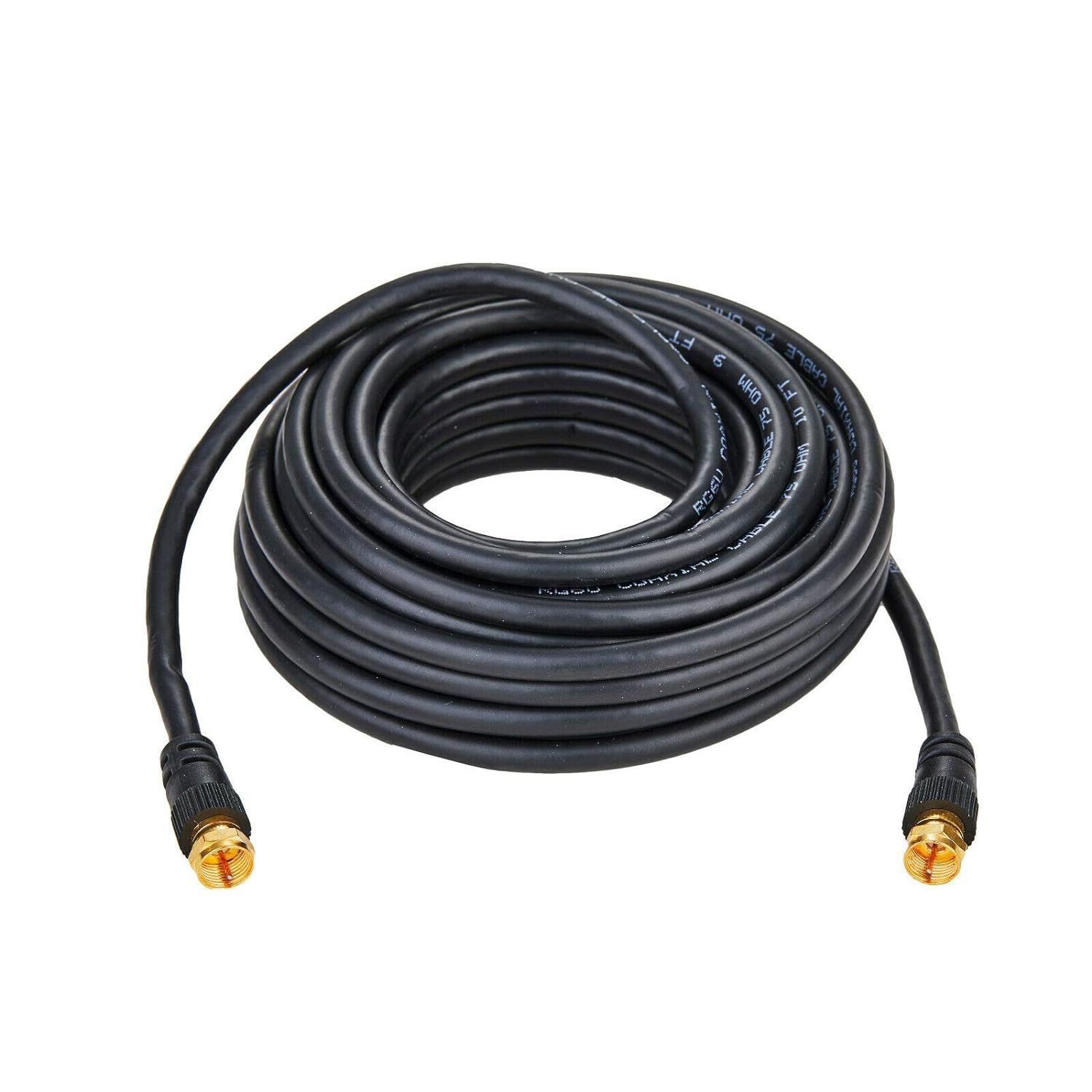 ne 15 feet Black RG6 Coax Cable F Pin Coaxial Tip BNC Extension Wire for Satellite Dish Cable TV