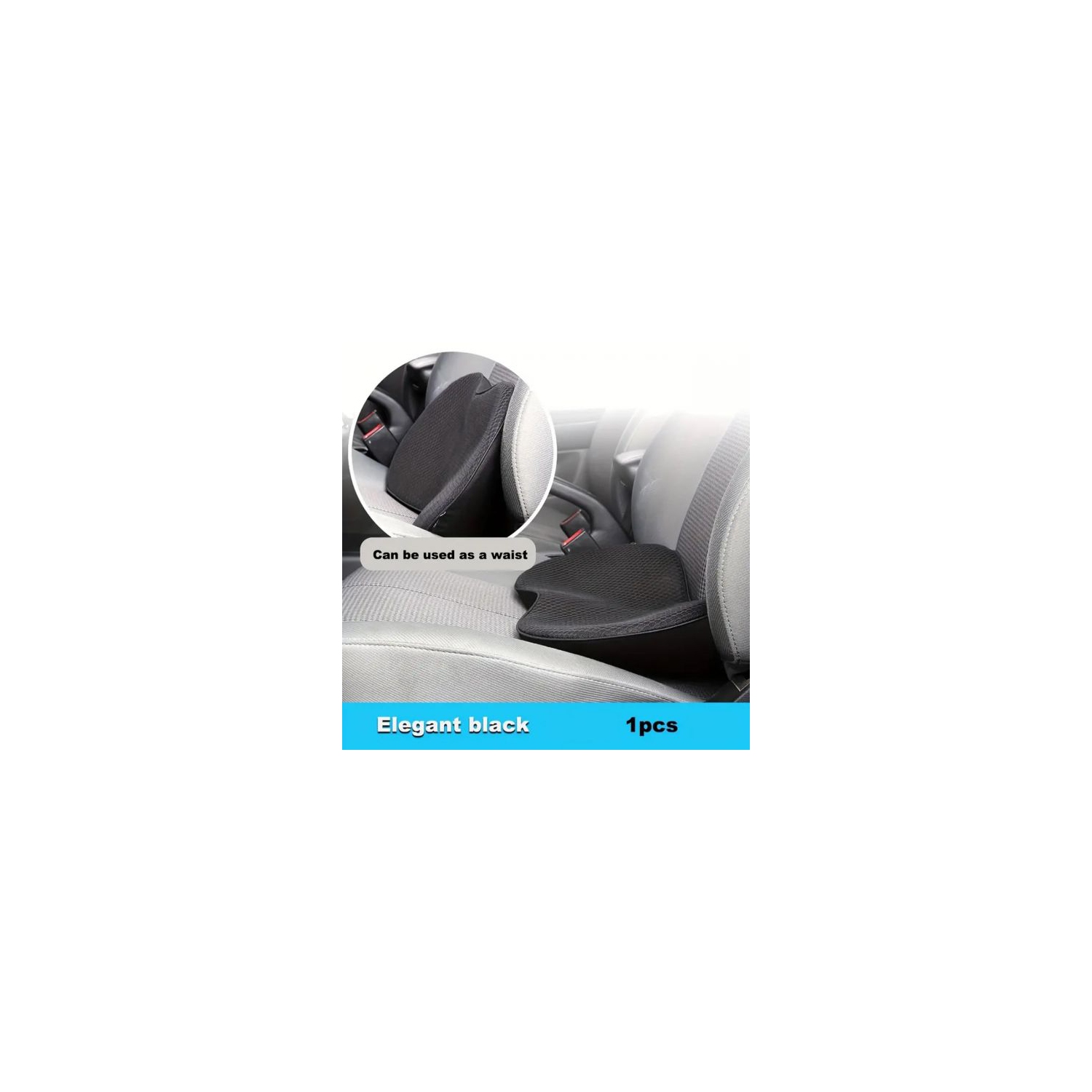 Memory Foam Car Seat Cushion, Suitable For Long-distance Car Driver Seats BLACK