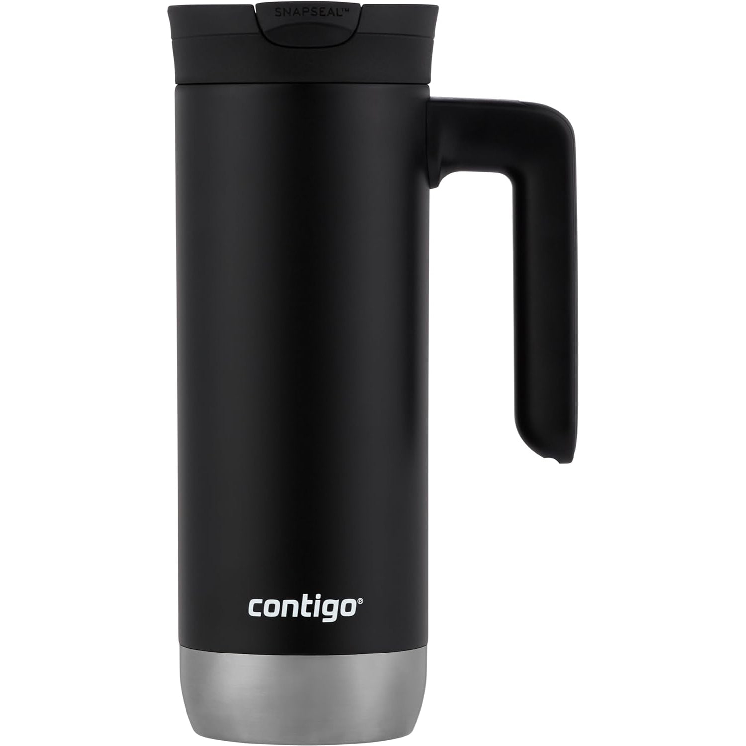Contigo - tasse de voyage en acier inoxydable, isolée, système SnapSeal, capacité 20&nbsp;oz, noir
