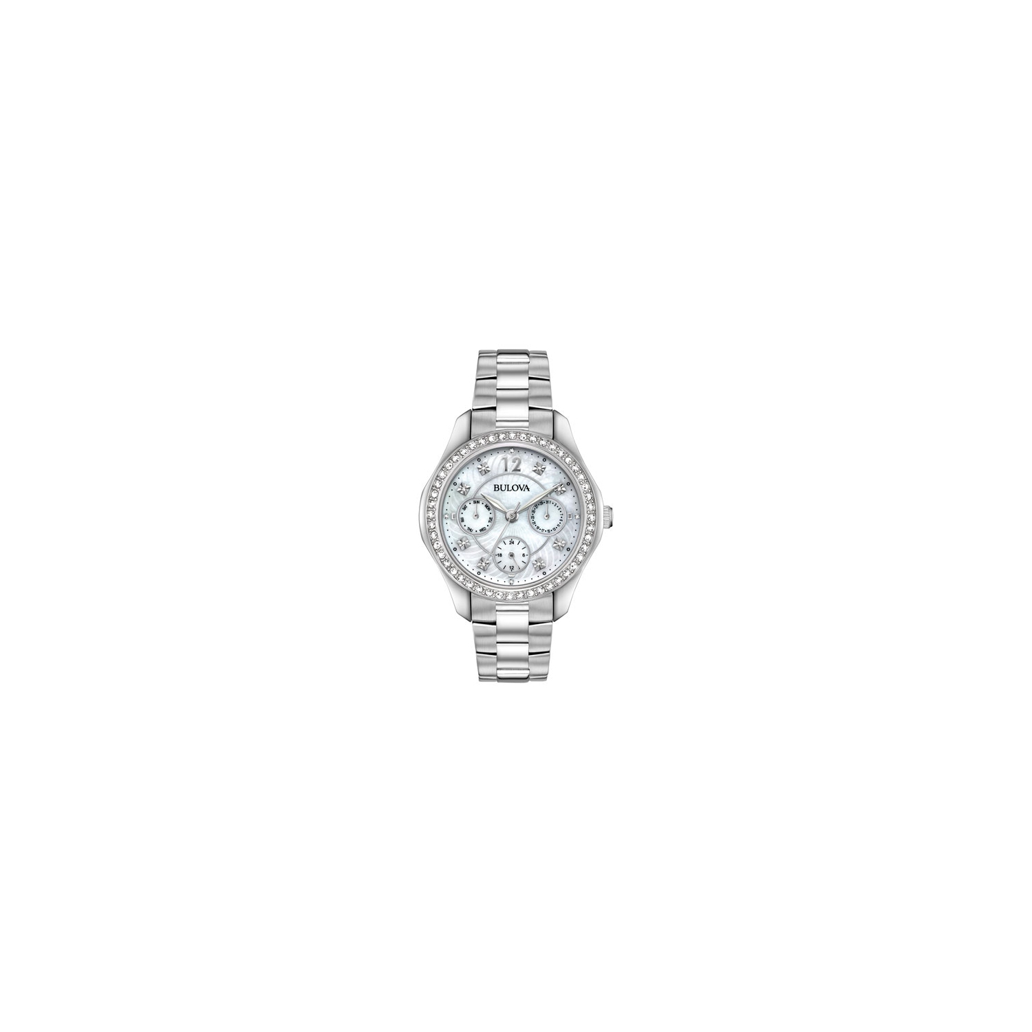 Bulova Multifunction 36mm Women's Analog Dress Watch-Silver/Mother of Pearl