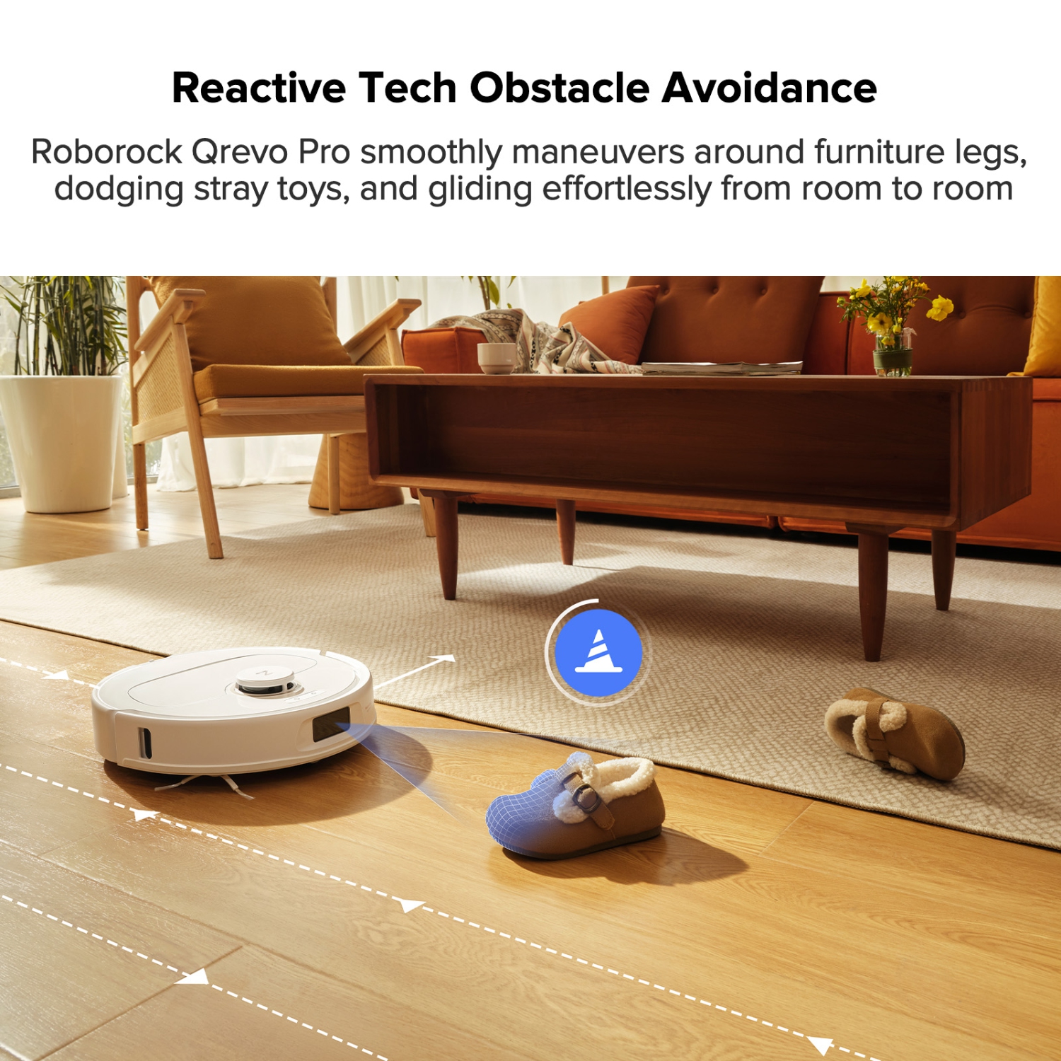 Roborock Qrevo Pro Robot Vacuum and Mop with FlexiArm Design Edge Mopping, Dynamic Hot Water Mop Washing and Auto Mop Drying, Intelligent Dirt