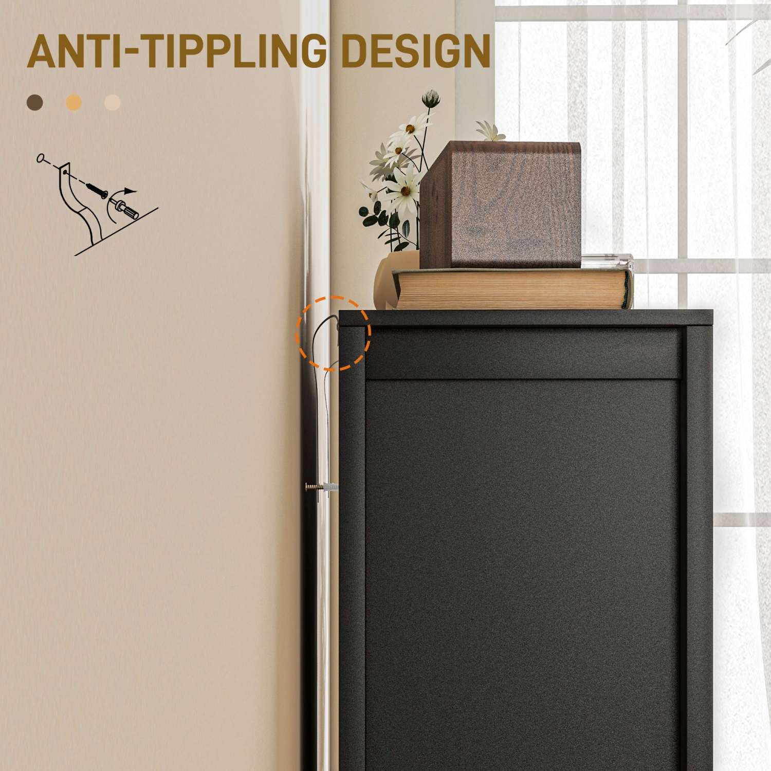 HOMCOM Farmhouse Kitchen Storage Cabinet, Sideboard Buffet Cabinet with 2 Barn Doors and Adjustable Shelves, Black Oak