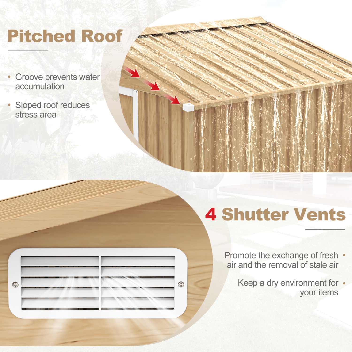 Costway – remise en acier galvanisé 8 x 6 pi avec base en similibois