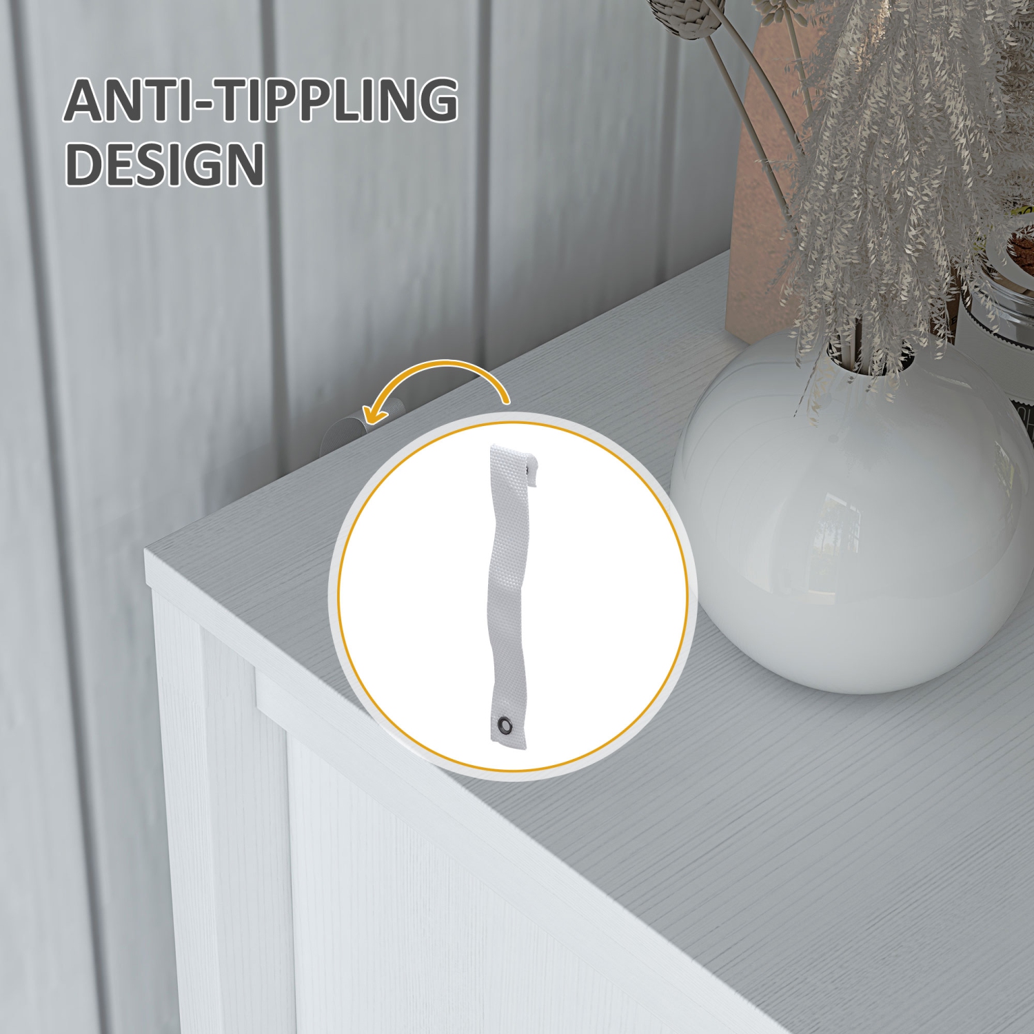 HOMCOM – Armoire de rangement de cuisine Farmhouse, buffet de buffet avec 4 portes de grange et tablettes réglables, blanc