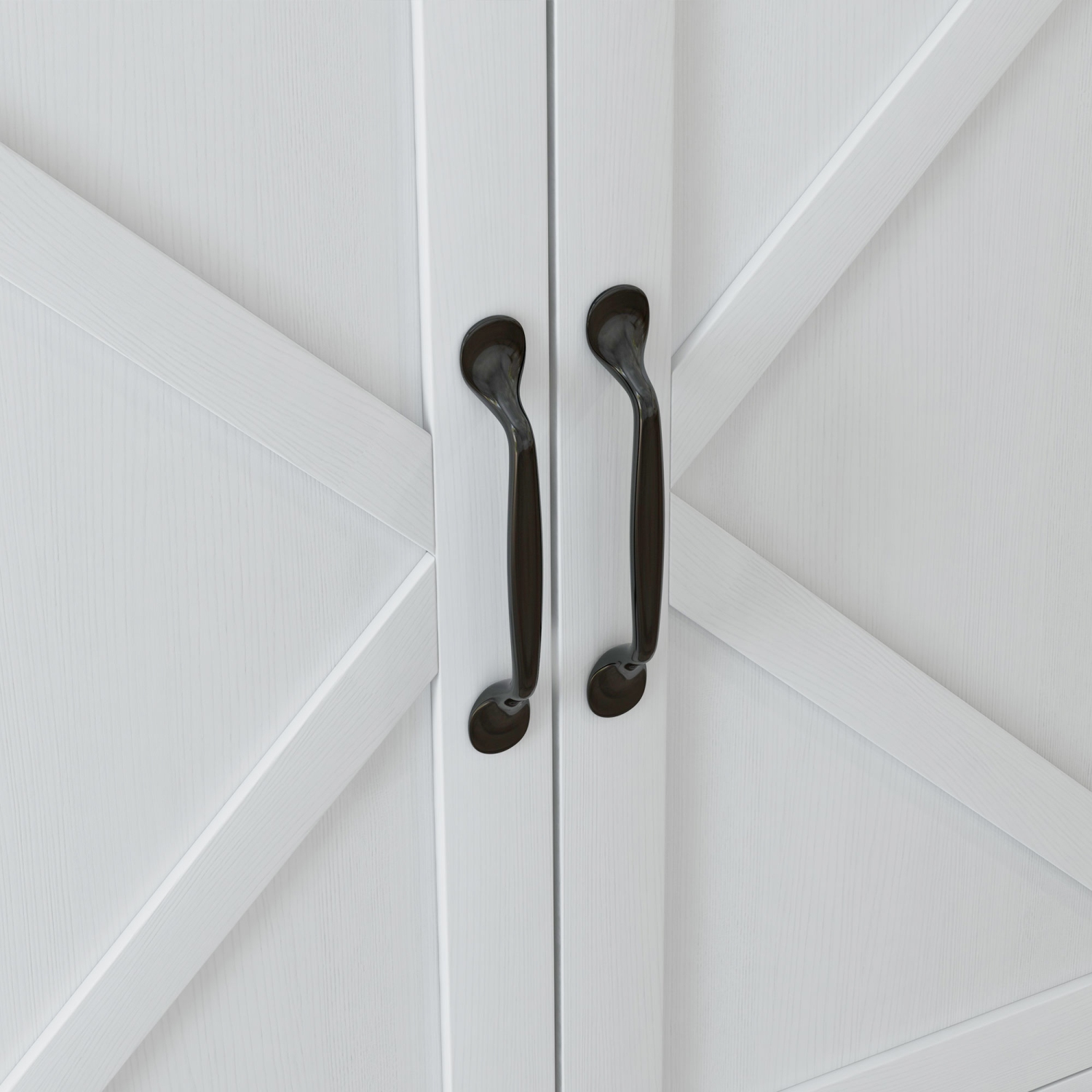 HOMCOM – Armoire de rangement de cuisine Farmhouse, buffet de buffet avec 4 portes de grange et tablettes réglables, blanc