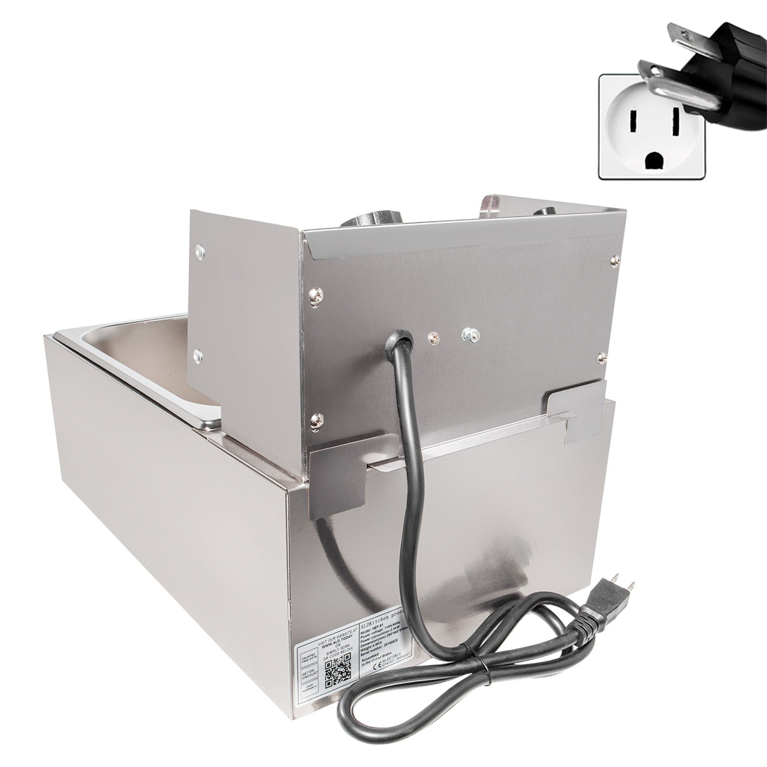 Friteuse AR-HEF81 | Friteuse électrique à 1 paniers pour usage commercial | Acier inoxydable | Capacité 6&nbsp;L | 110&nbsp;V