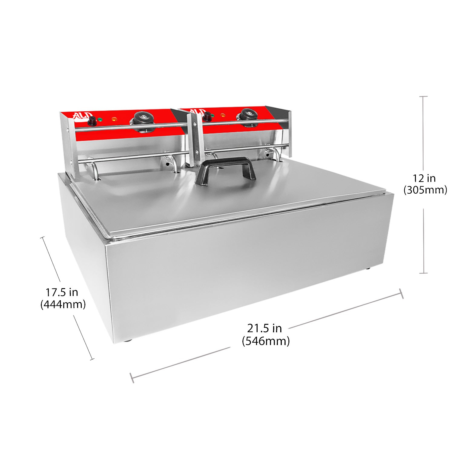 AR-HEF82 Double Deep Fryer | 2-Basket Electric Fryer for Commercial Use| Stainless Steel | 12 L | 110V
