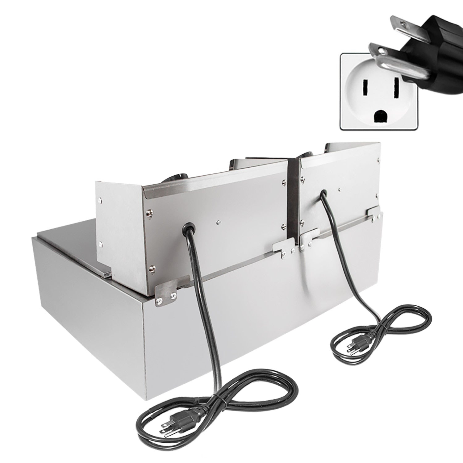 AR-HEF82 Double Deep Fryer | 2-Basket Electric Fryer for Commercial Use| Stainless Steel | 12 L | 110V