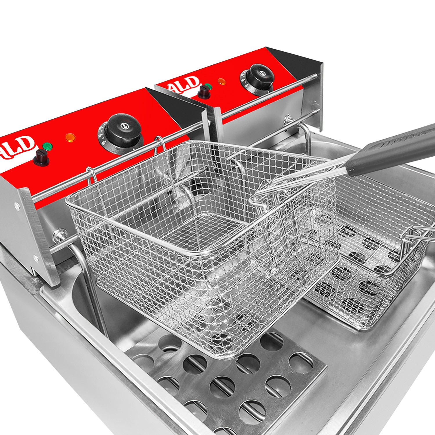 AR-HEF82 Double Deep Fryer | 2-Basket Electric Fryer for Commercial Use| Stainless Steel | 12 L | 110V