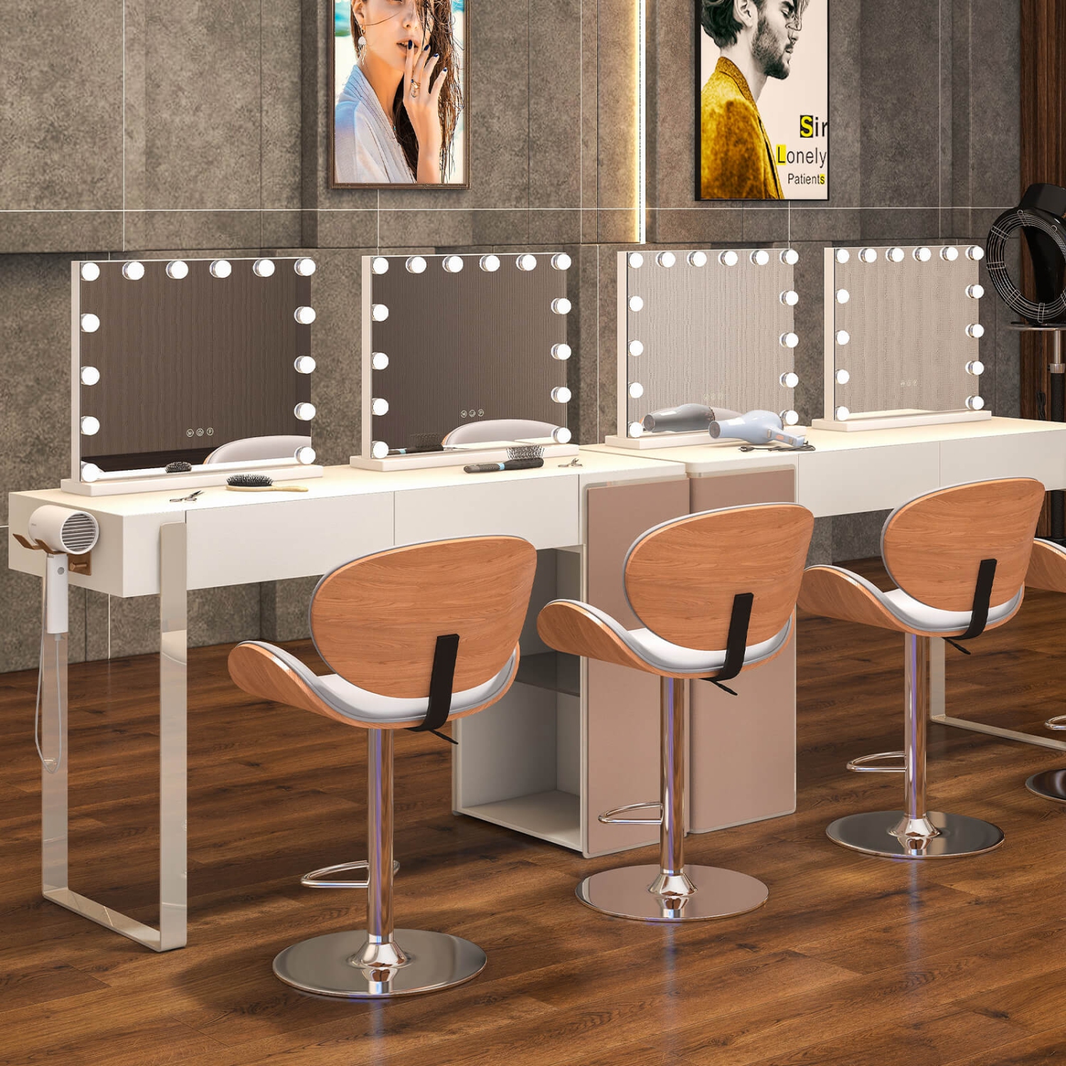 Costway Vanity Mirror with Lights 14 LED Bulbs 3 Color Lighting Modes for Bedroom Hollywood