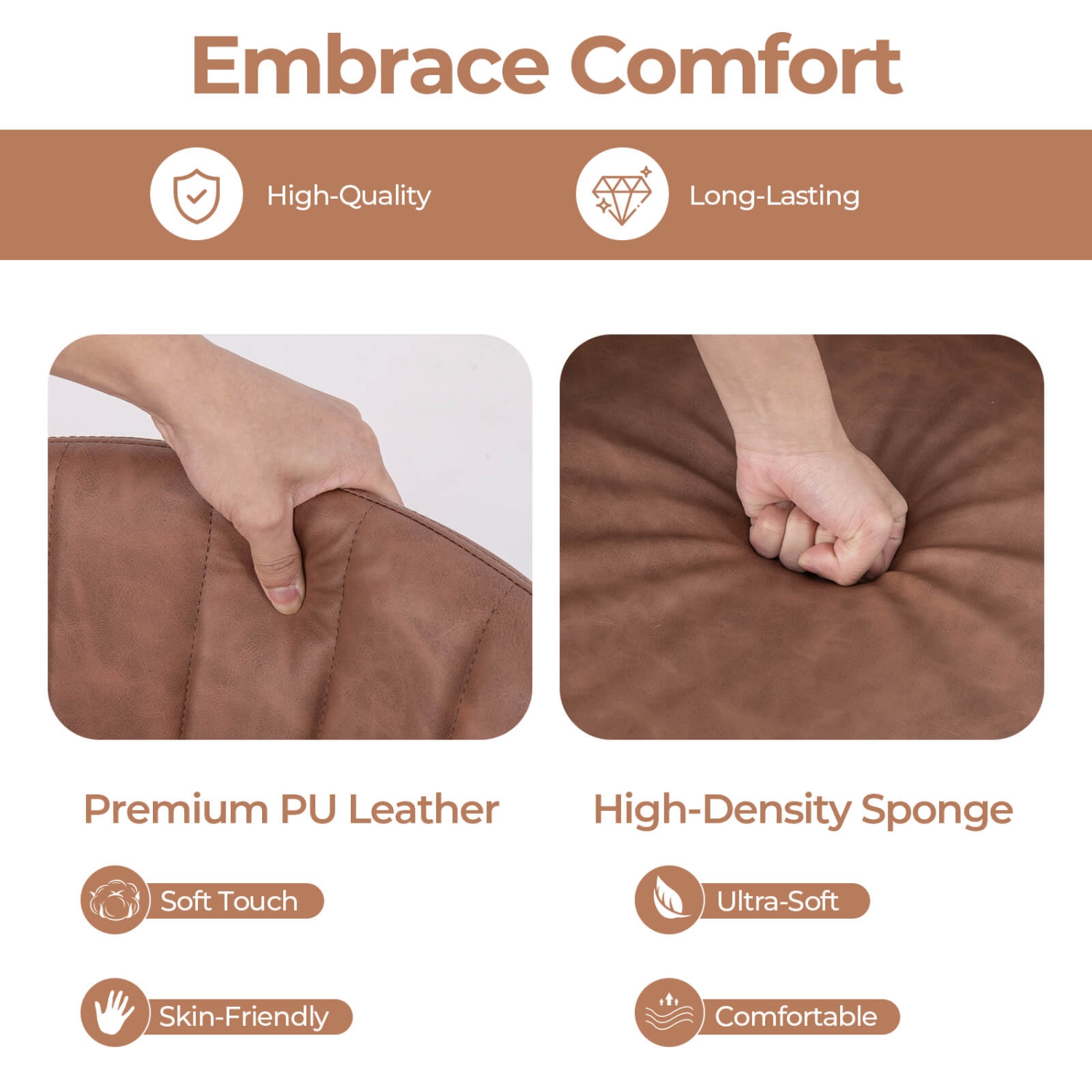 Ensemble de 2 tabourets de bar pivotants de 27 po de Costway avec pieds et repose-pieds rembourrés en métal