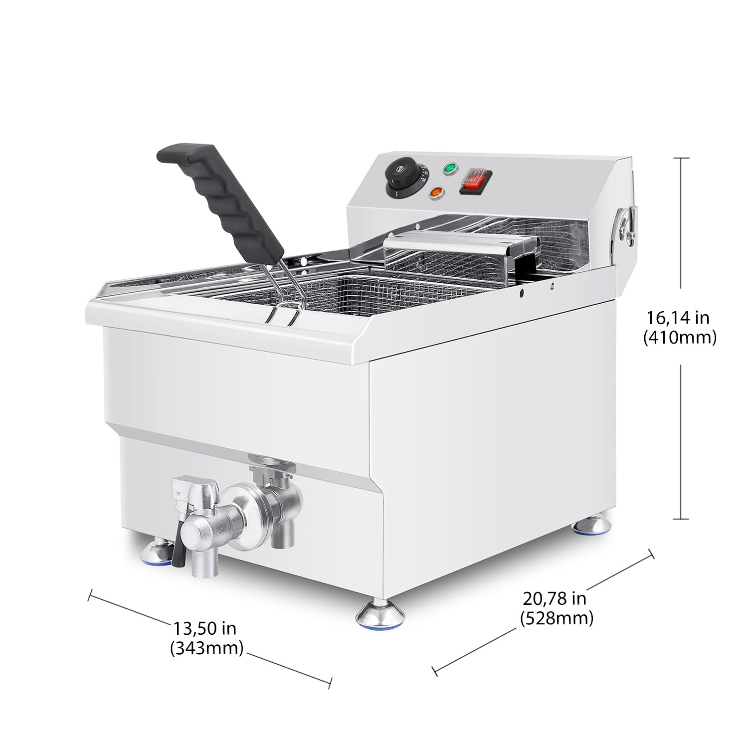 AP-400 Commercial Deep Fryer | 17 L | Electric Oil Fryer | Snack Machine with Removable Basket | 110V