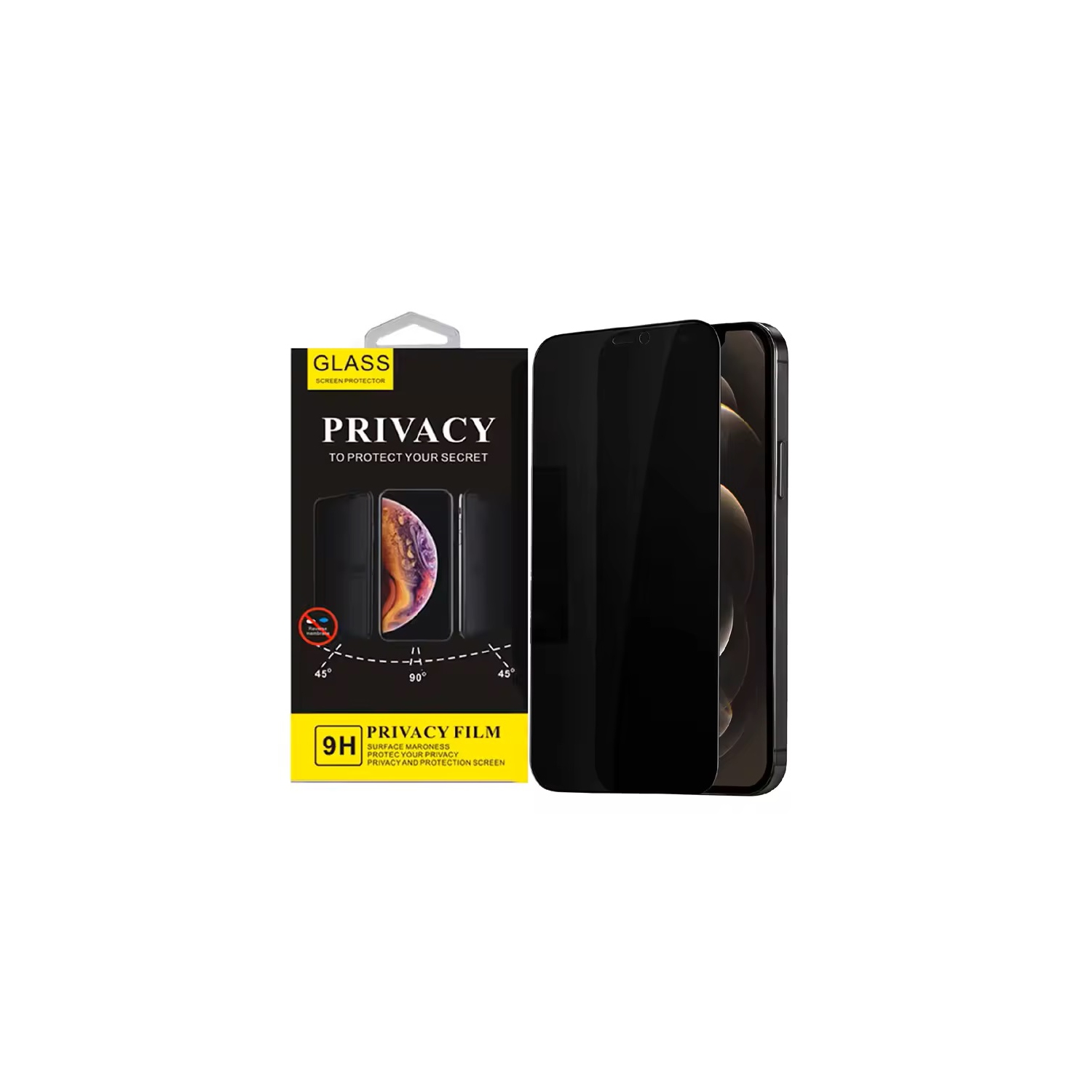 Privacy Screen Protector pour iPhone 13 Pro Max, 9H anti-espion privé verre trempé - EXPÉDITION GRATUITE