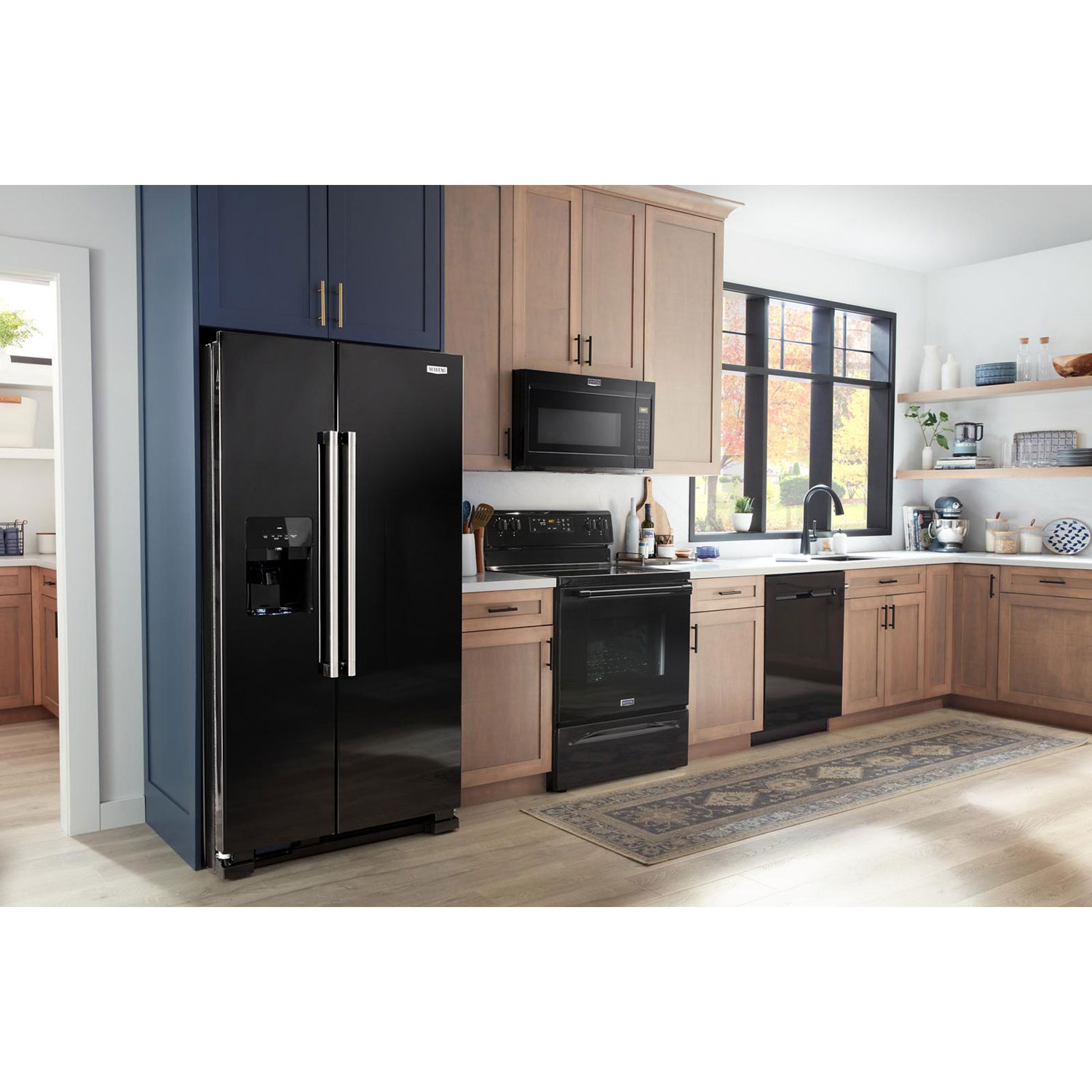 Maytag 36" 24.5 Cu. Ft. Side-By-Side Refrigerator with Water & Ice Dispenser - Black