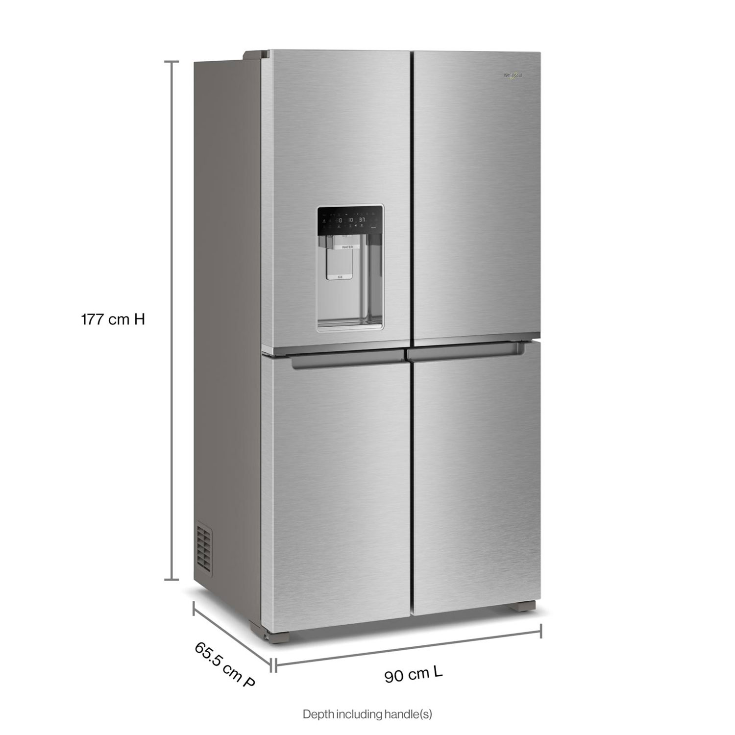 Réfrigérateur à deux portes 19,2 pi³ et 36 po de Whirlpool - Acier inoxydable