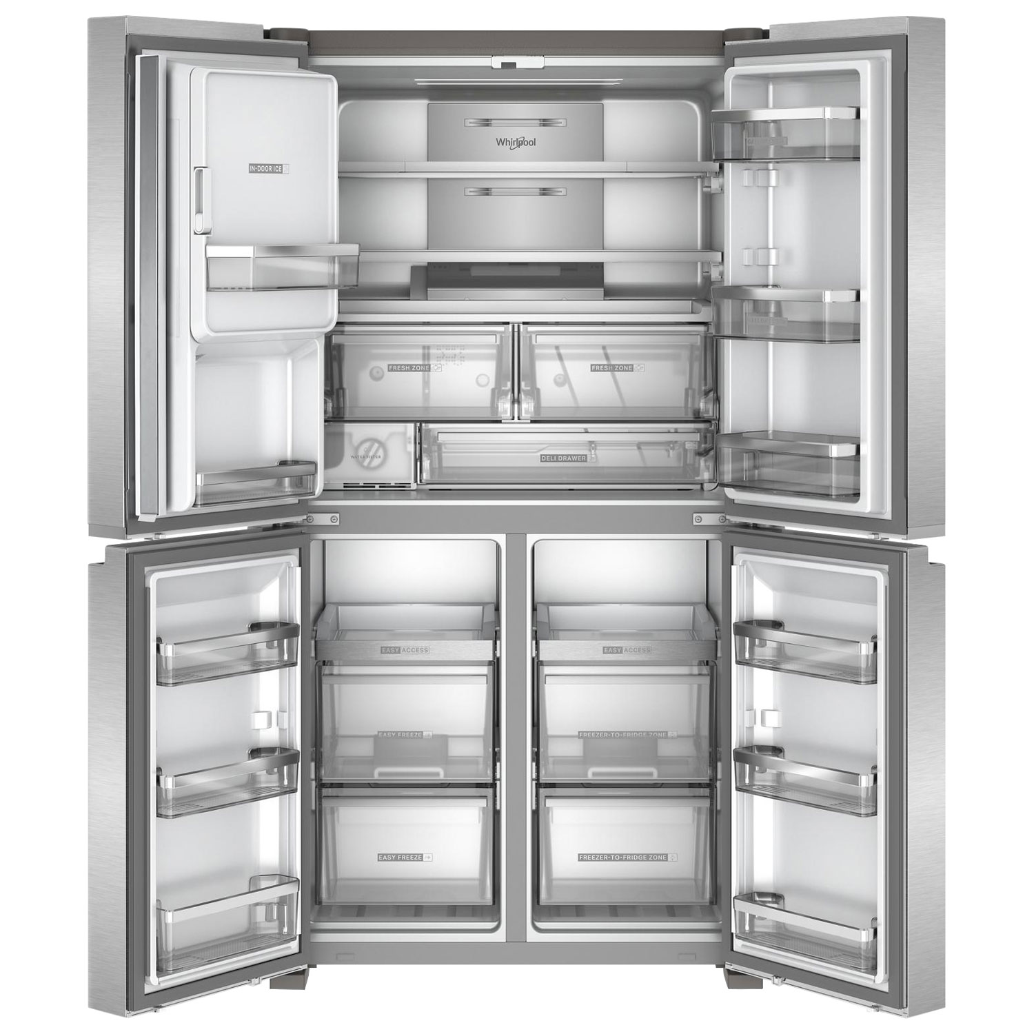 Réfrigérateur à deux portes 19,2 pi³ et 36 po de Whirlpool - Acier inoxydable