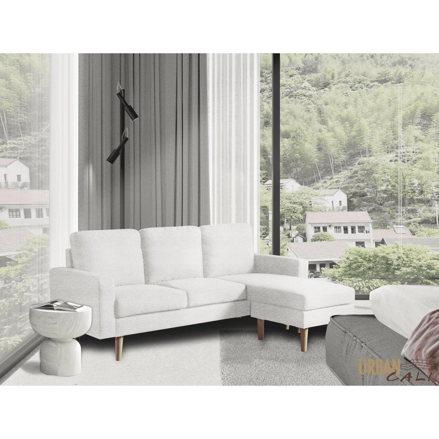 Urban Cali Hillsborough 76" Wide Boucle Sectional Sofa with Reversible Chaise