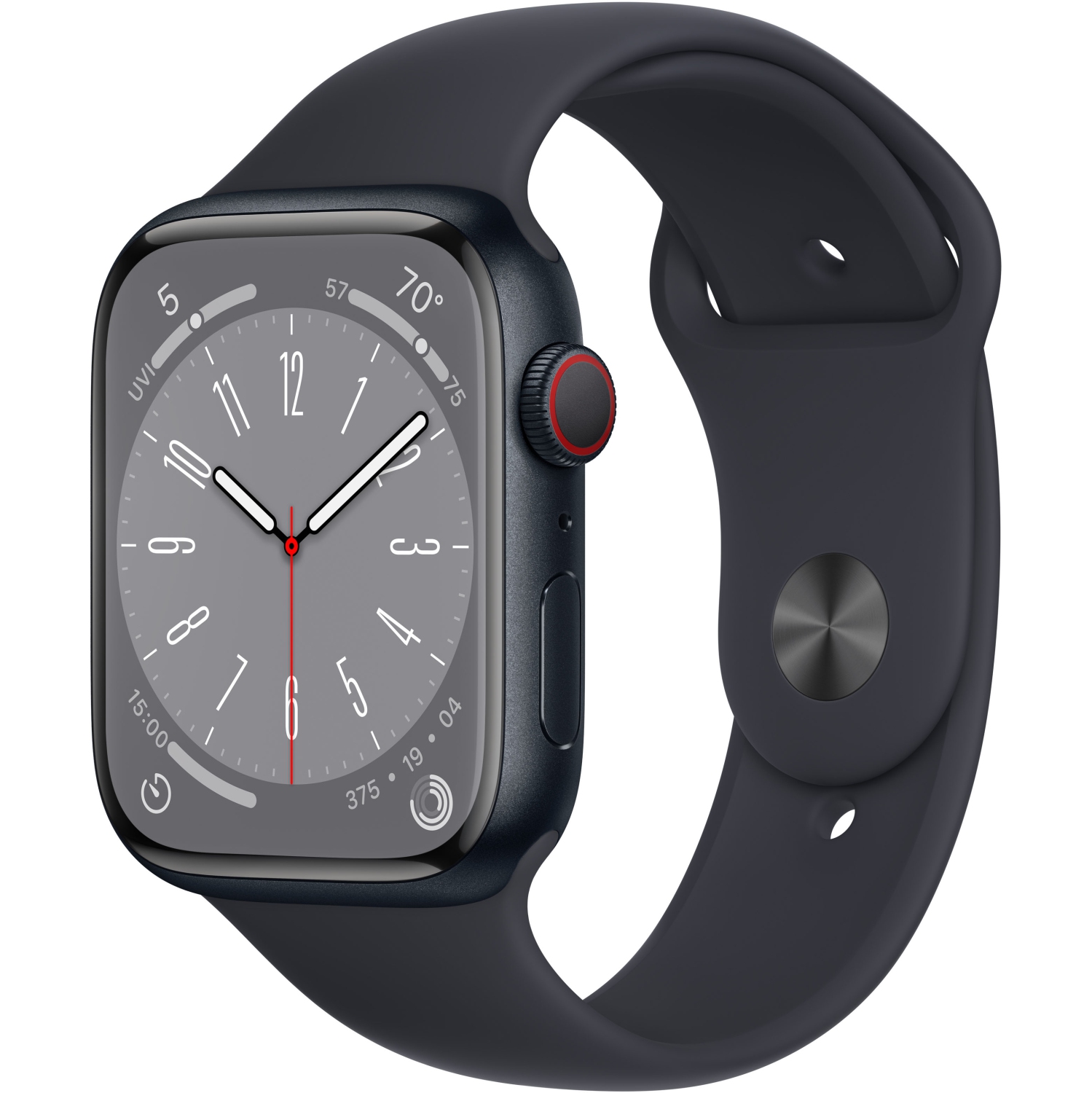 Refurbished (Excellent) - Apple Watch Series 8 (GPS + Cellular) 45mm Midnight Aluminum Case with Midnight Sport Band - Small / Medium