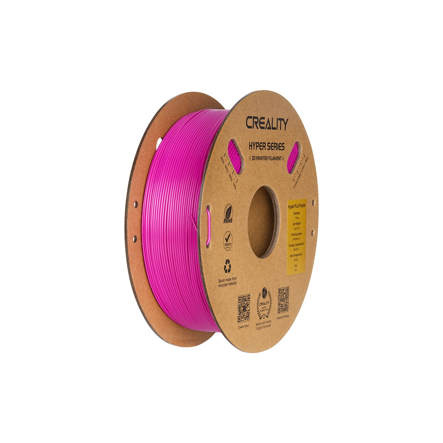 Filament d'impression PLA violet 1&nbsp;kg de 3D mm série Hyper de Creality