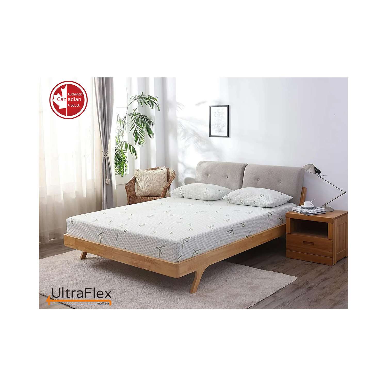 UltraFlex SolidSleep- Canadian-Made FIRM Gel Infused Reversible Comfort With Pressure Relief, Cooling Technology, Bamboo Cover, CertiPUR-US®