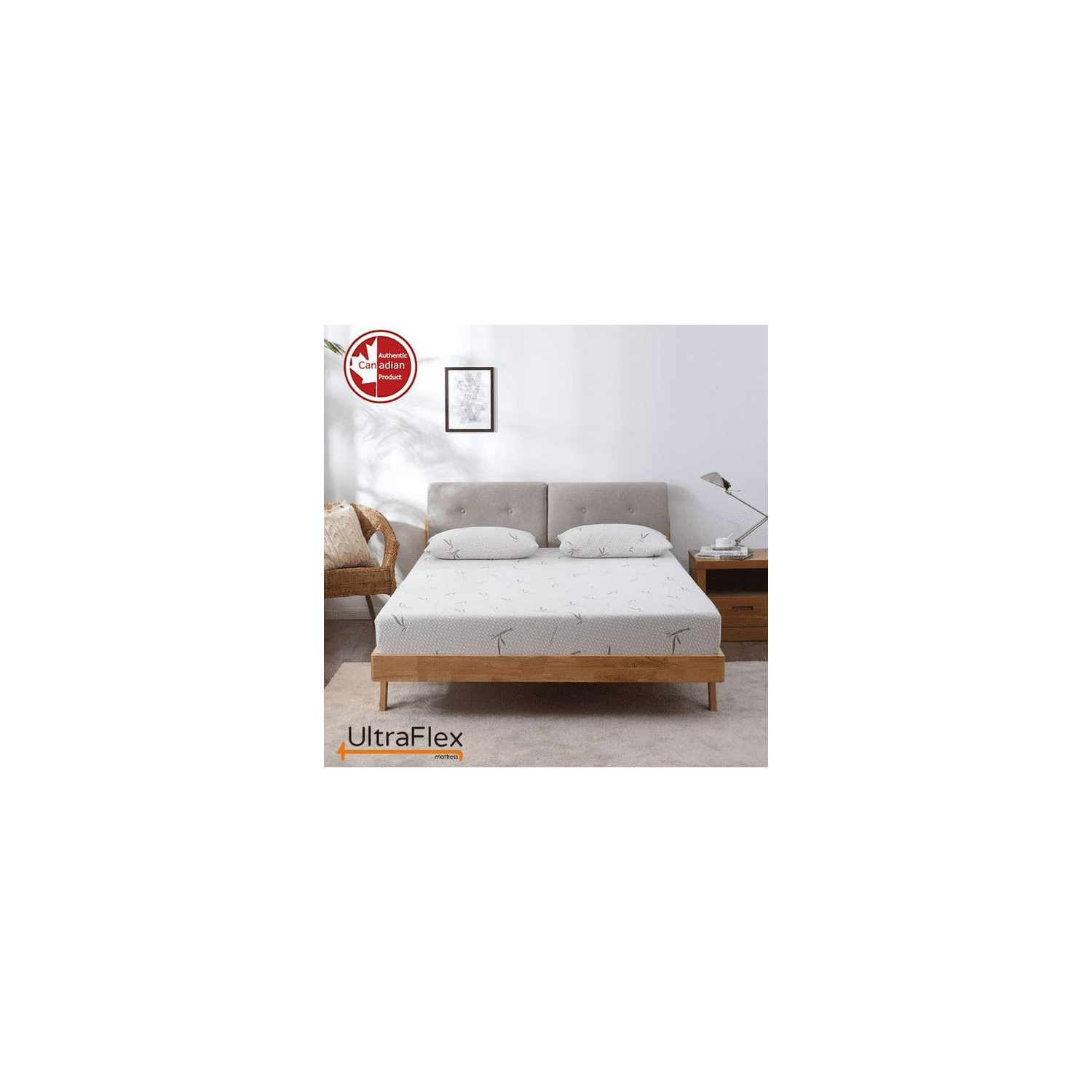 UltraFlex SolidSleep- Canadian-Made FIRM Gel Infused Reversible Comfort With Pressure Relief, Cooling Technology, Bamboo Cover, CertiPUR-US®