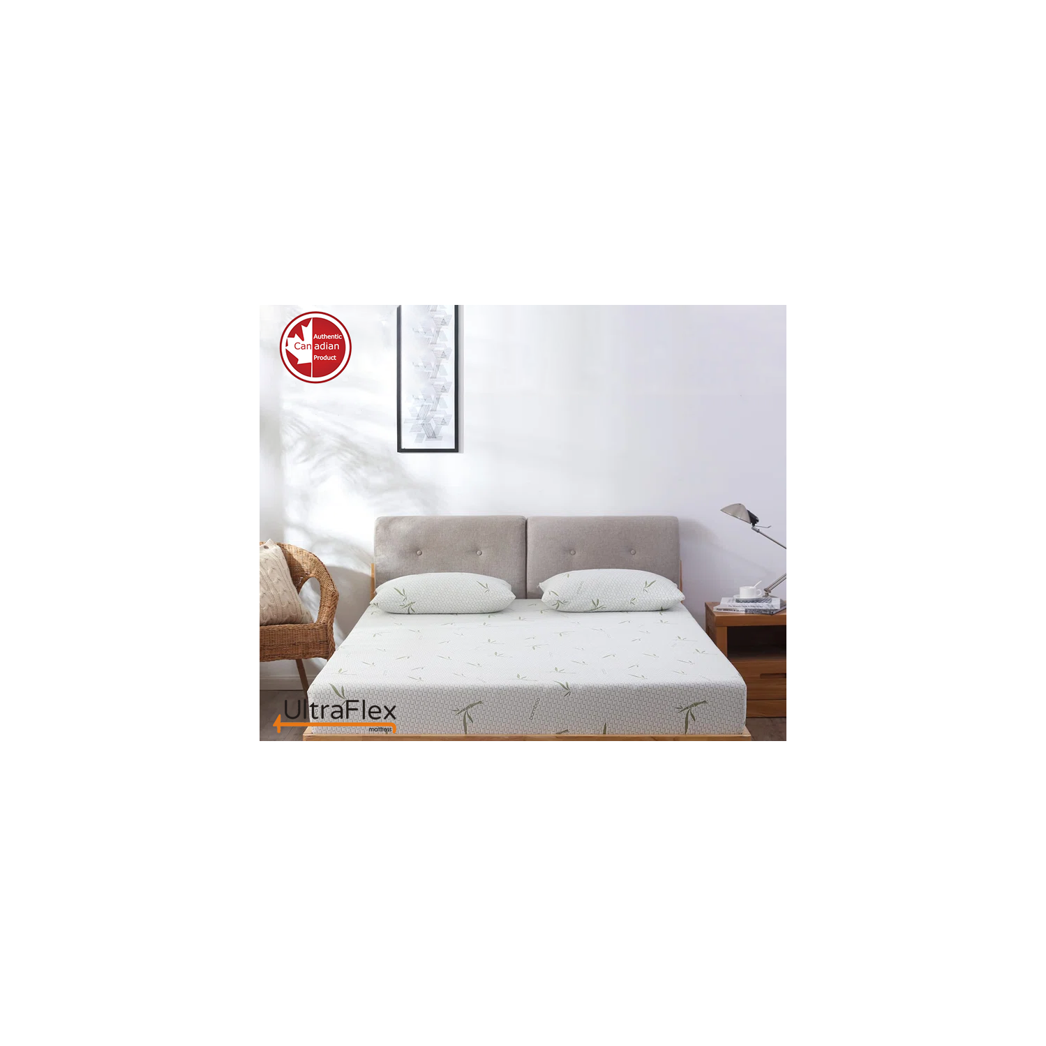 UltraFlex SolidSleep- Canadian-Made FIRM Gel Infused Reversible Comfort With Pressure Relief, Cooling Technology, Bamboo Cover, CertiPUR-US®