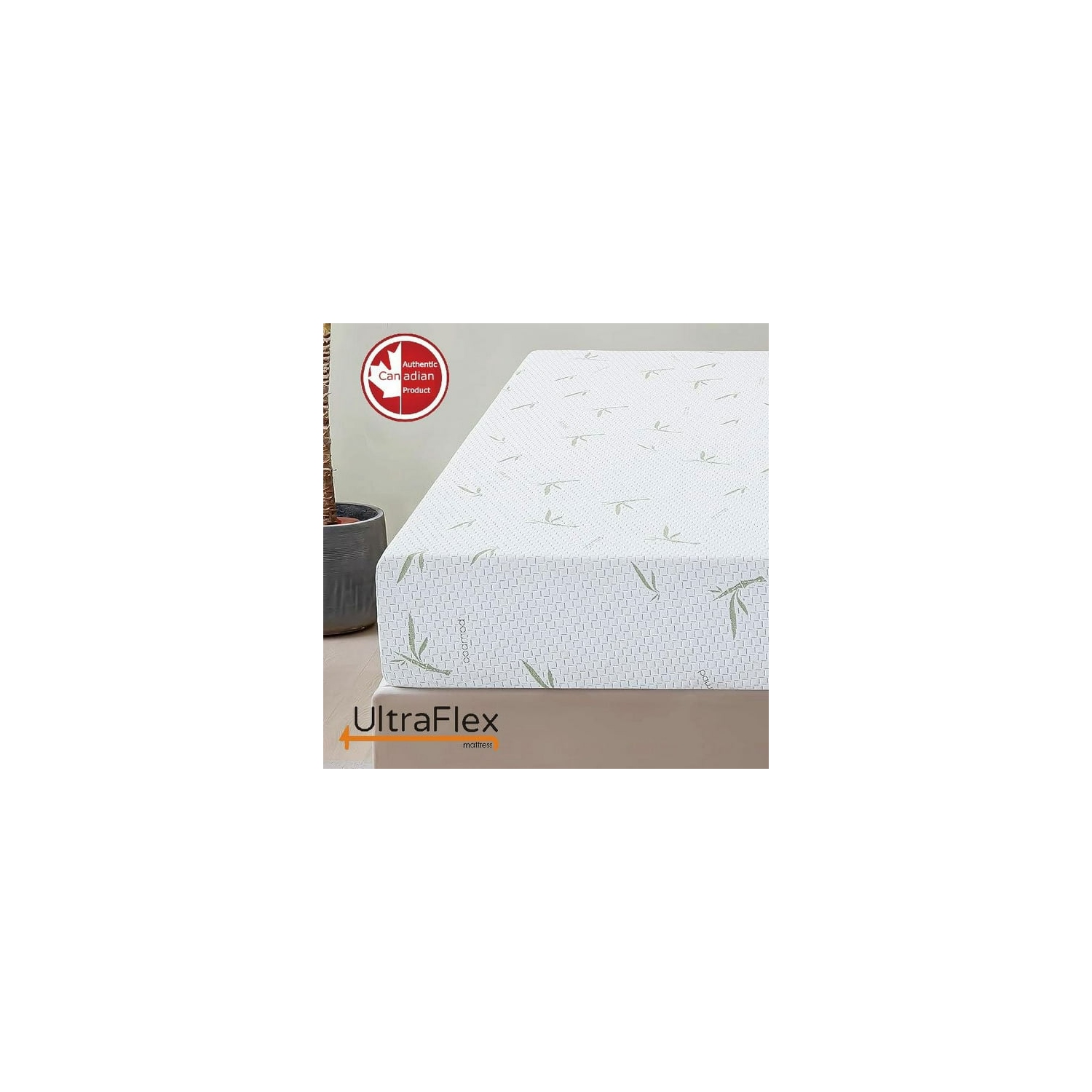 UltraFlex SolidSleep- Canadian-Made FIRM Gel Infused Reversible Comfort With Pressure Relief, Cooling Technology, Bamboo Cover, CertiPUR-US®