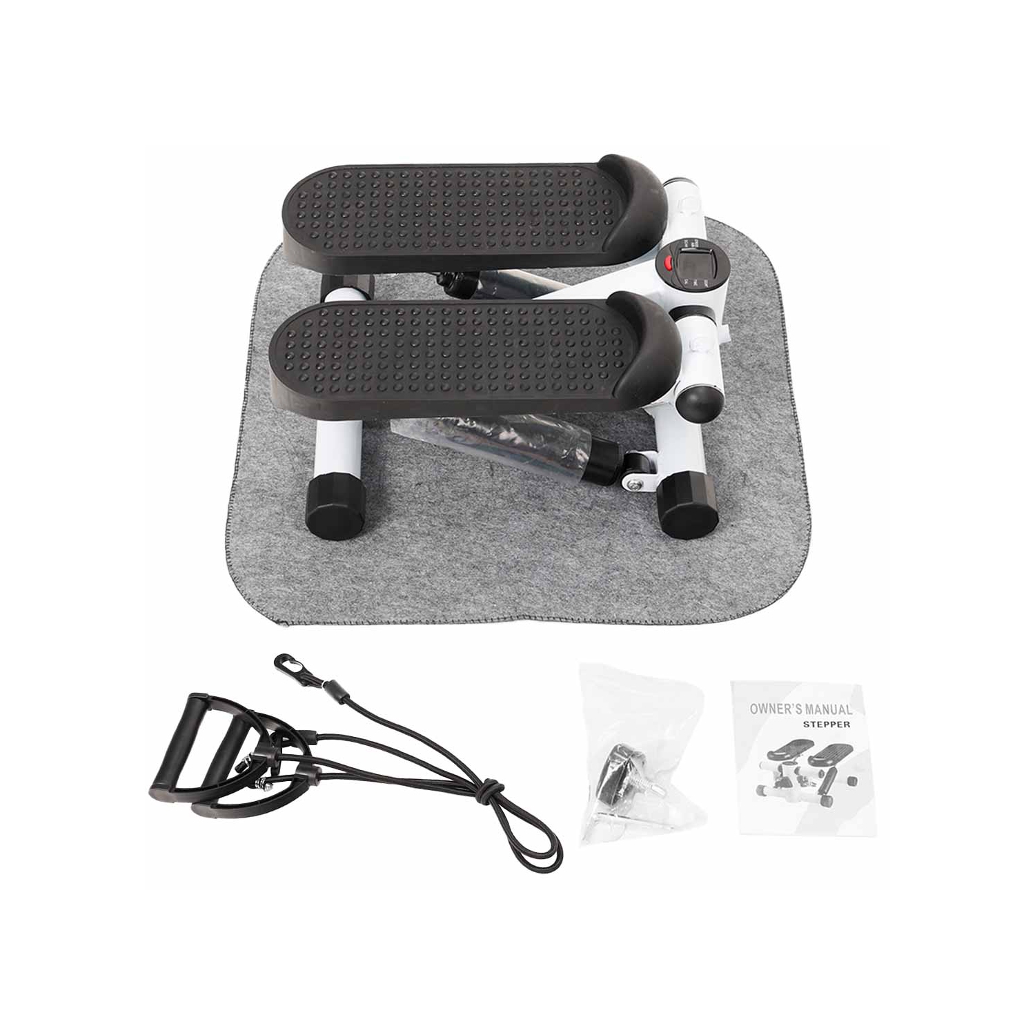 MotionGrey Fitness Stepper | Mini Elliptical Stepper with Resistance Bands | Stepping Machine for Exercise | Office Home Gym Workout Exercise