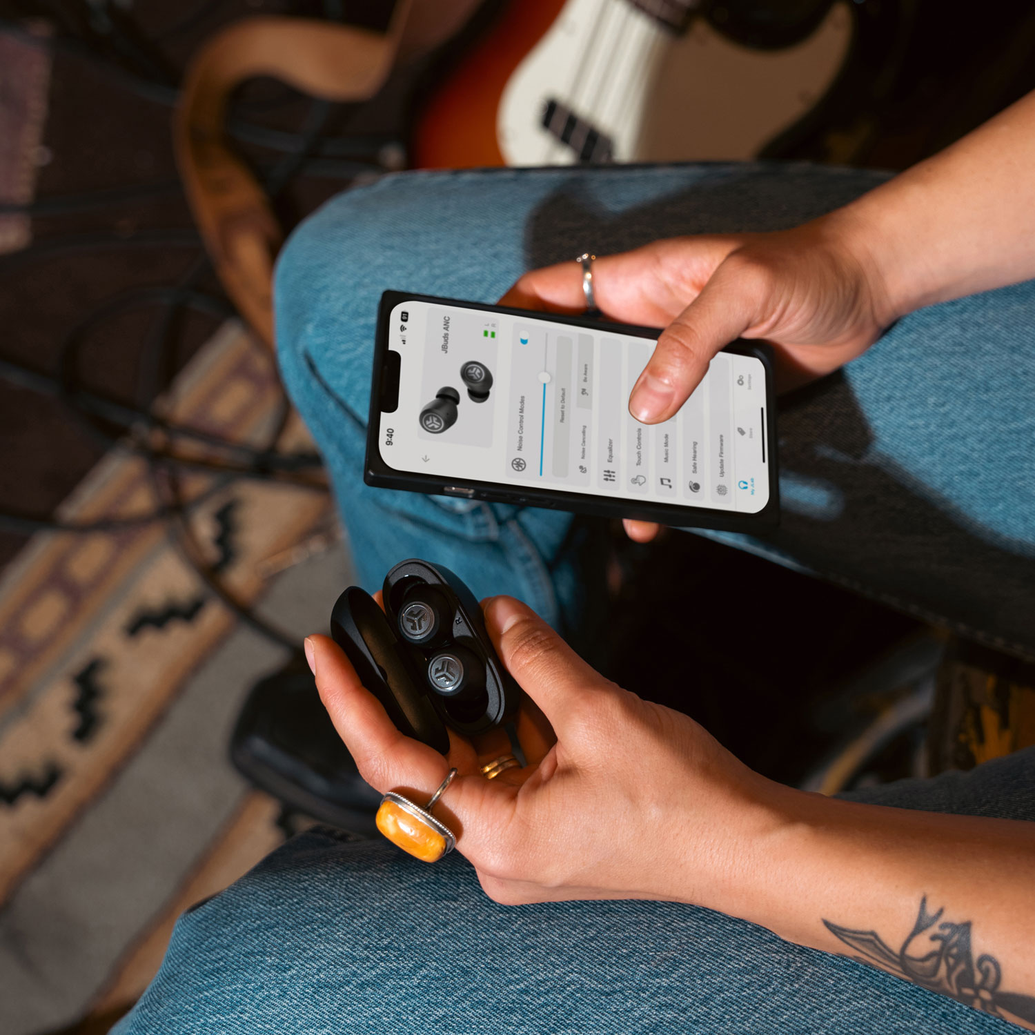 Écouteurs boutons 100 % sans fil à suppression active du bruit JBuds ANC 3 de JLab - Noir