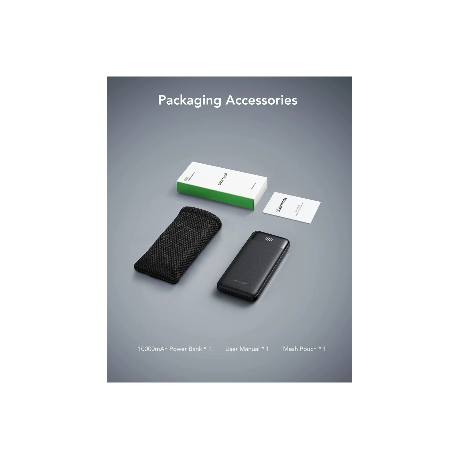 10000mAh Power Bank with Built-In Cable - USB C Battery Pack, 6 Outputs, 2 Inputs, LED Display, Portable Charger for Smartphones, Tablets, and More