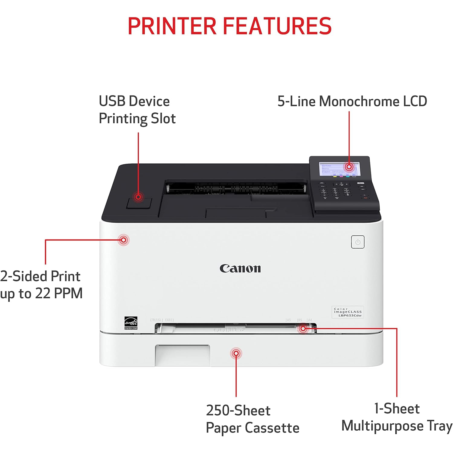 Canon LBP633Cdw imageCLASS LBP633Cdw Laser Printer