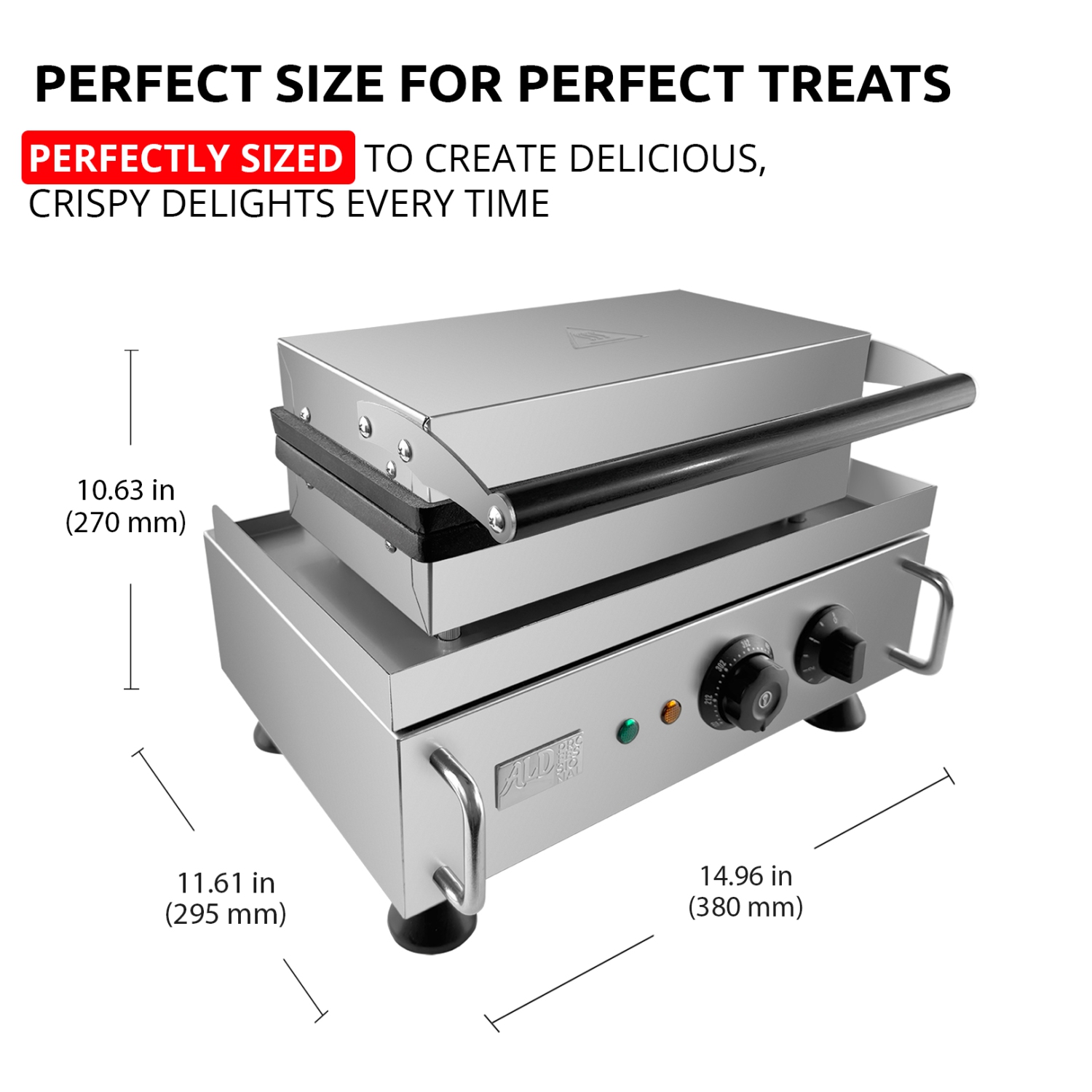 AP-528 Hot Dog Waffle Maker Commercial | Corn Dog Waffle Maker | 6 PCS | Hotdog Waffles on a Stick | Stainless Steel | 110V