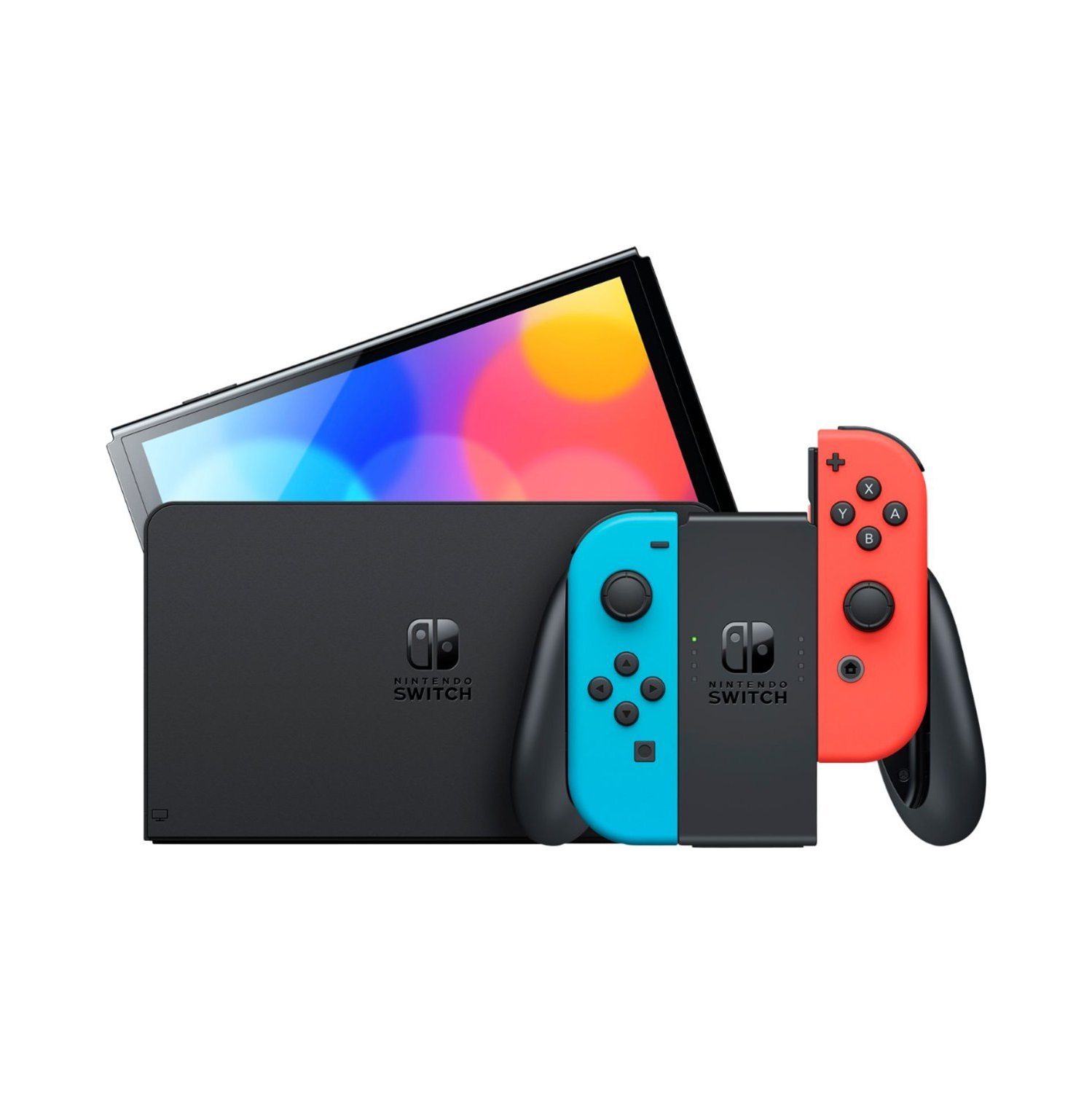 Refurbished - Nintendo Switch (OLED Model) Console - Neon Red/Blue