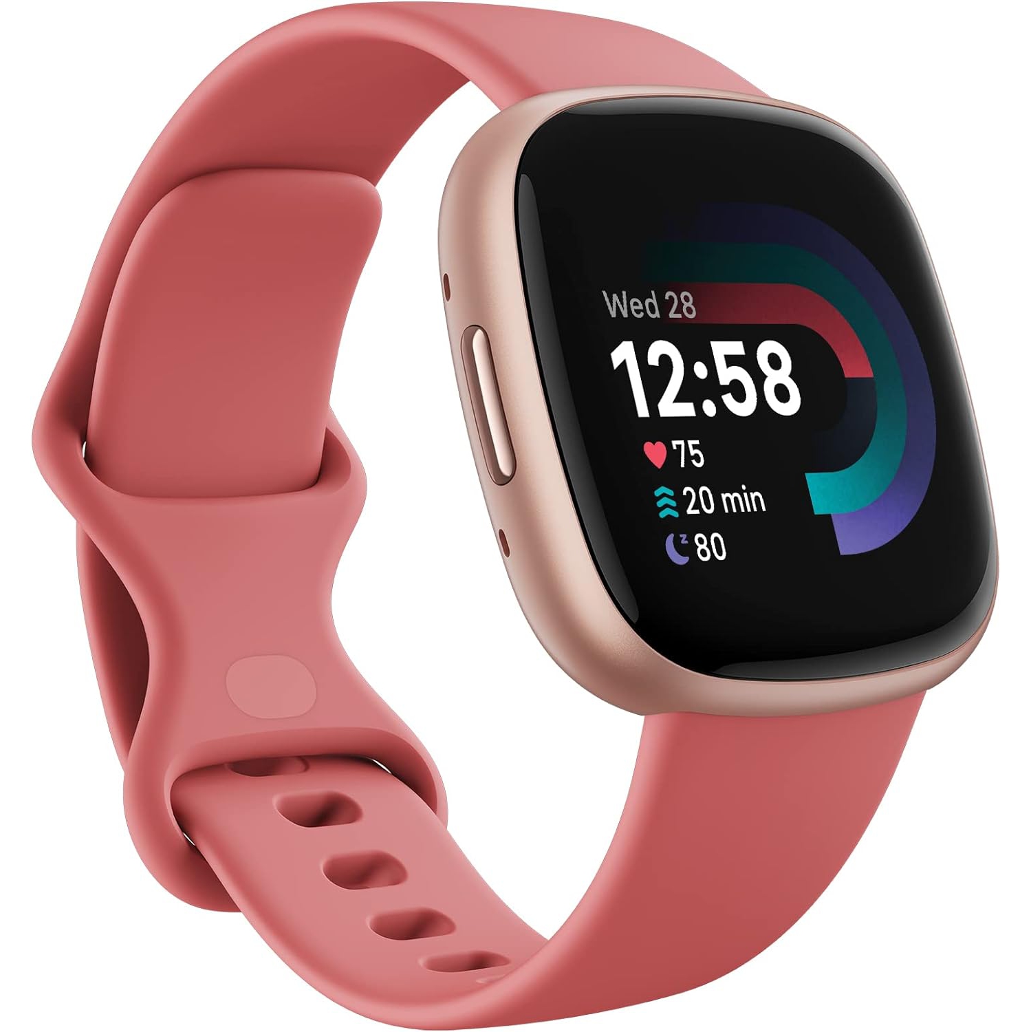 Montre intelligente Versa 4 Fitbit moniteur fréquence cardiaque et Premium Fitbit - Sable rose - BO