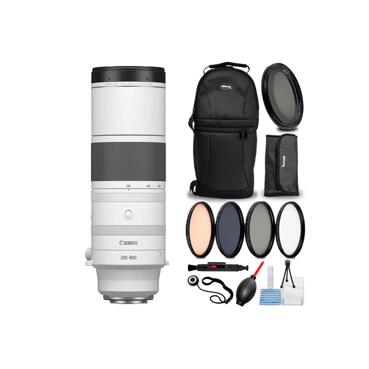 Canon RF 200-800mm f/6.3-9 IS USM Lens 6263C002 - 8PC Accessory Kit