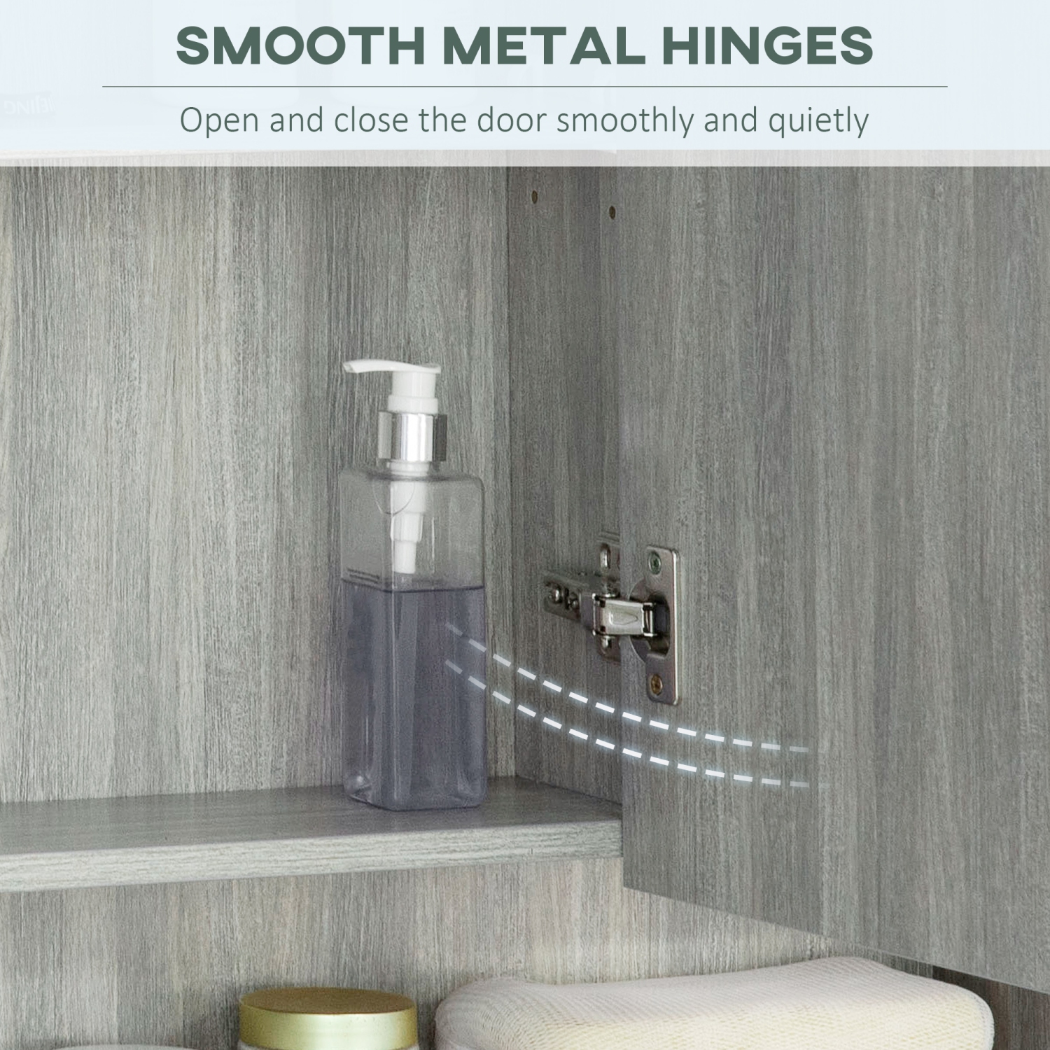 kleankin Bathroom Mirror Cabinet, Wall Mounted Medicine Cabinet with Adjustable Shelves, 3 Doors Storage Cabinet, Grey