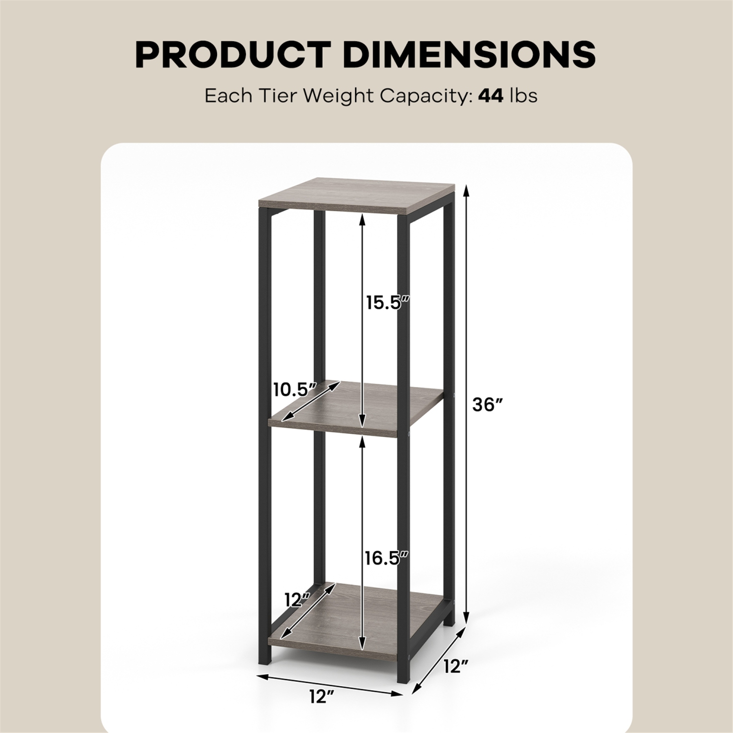 Gymax 2PCS 3 Tier Tall Metal Plant Stand Corner Plant Holder w/ Metal Frame
