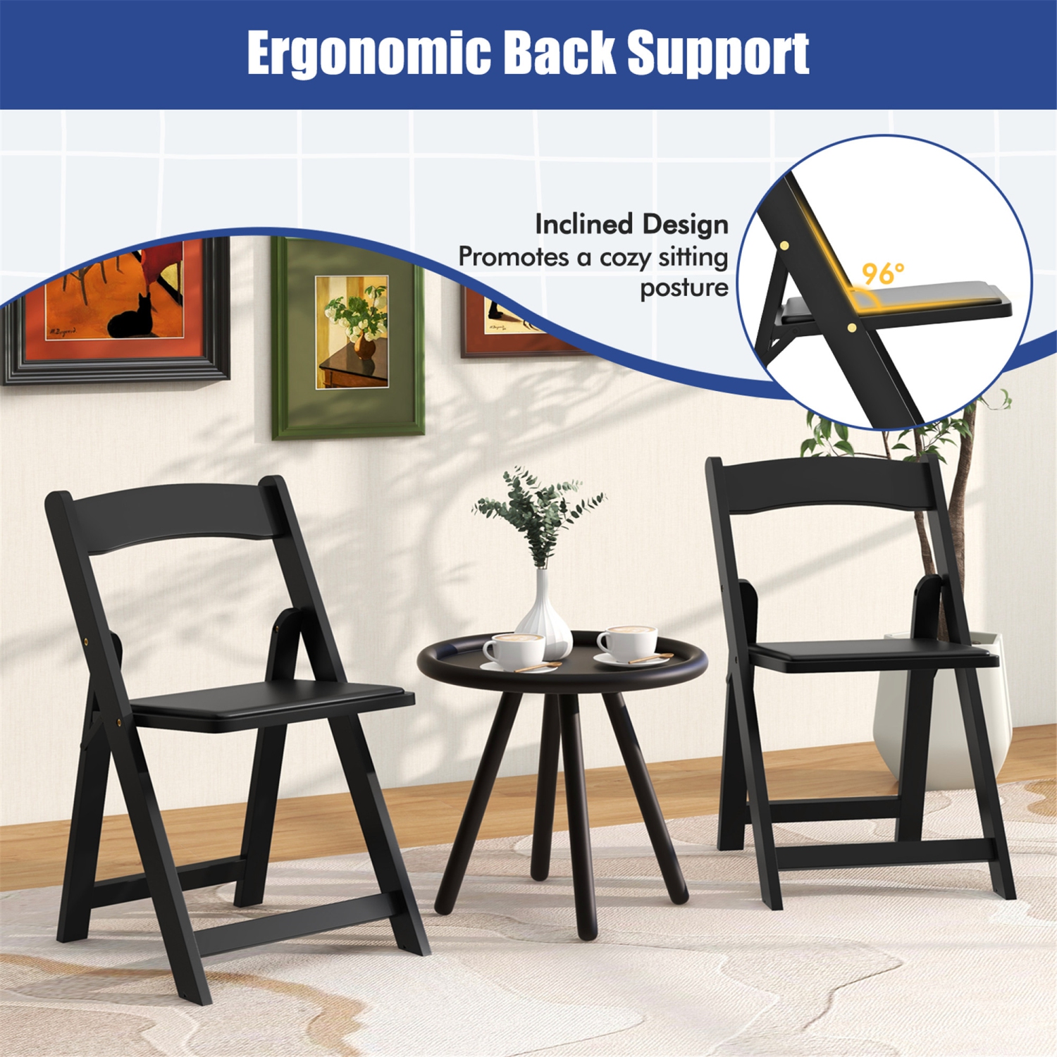 Gymax Set of 8 Dining Chairs w/ Rubber Wood Legs & Padded Seat for Home Office Events