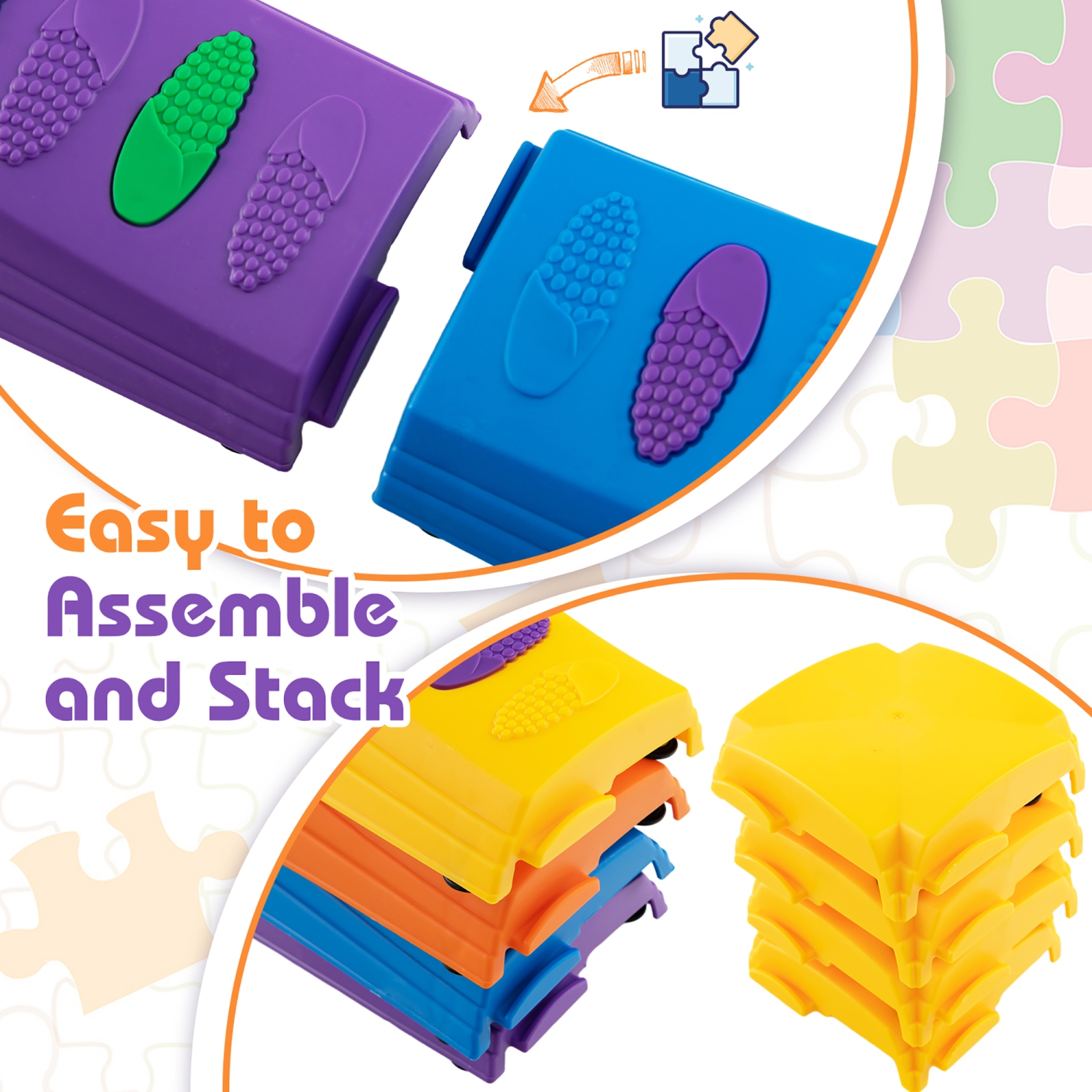 Gymax Colored Balance Beams for Kids w/ Non-slip Textured Surface Bottom Pad