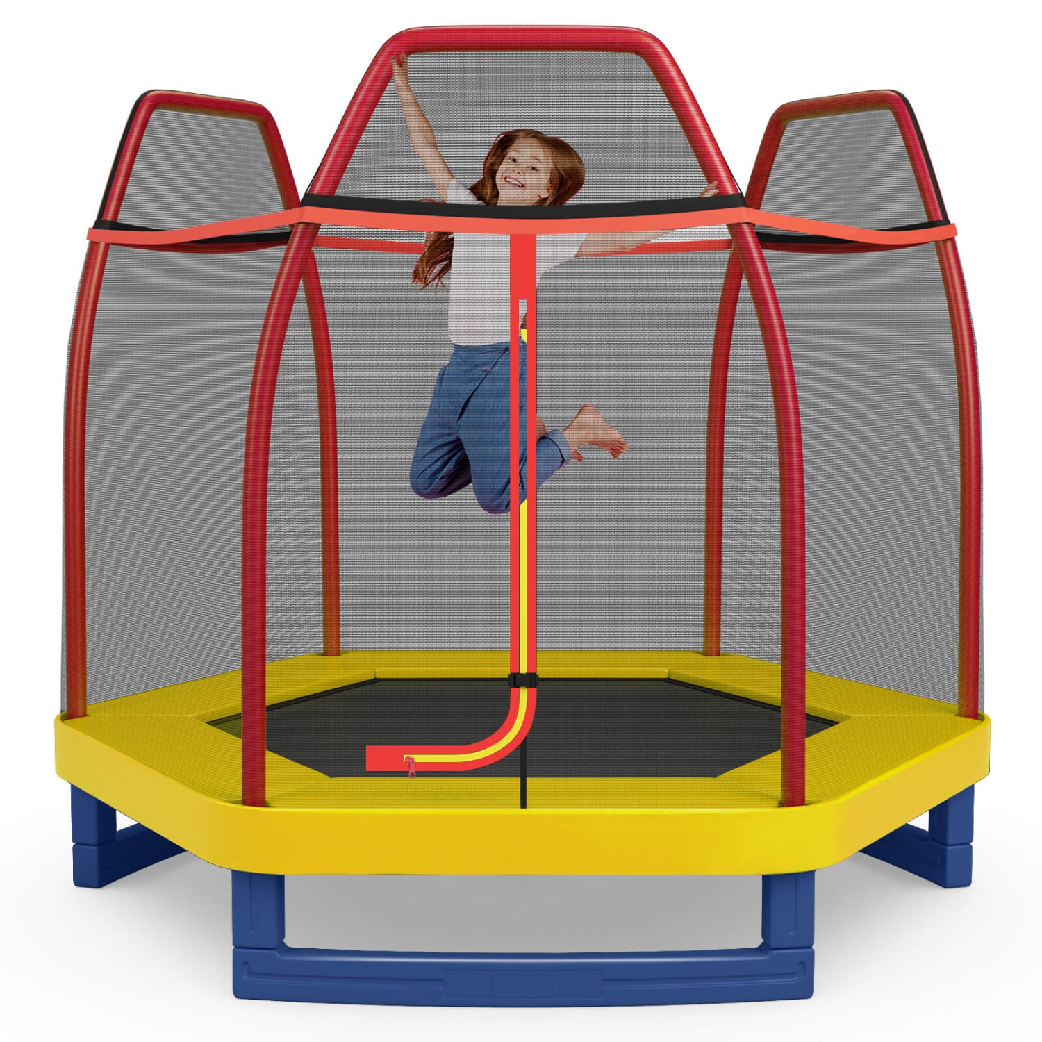 Costway 7FT Kids Trampoline Outdoor Indoor Recreational Bounce Jumper
